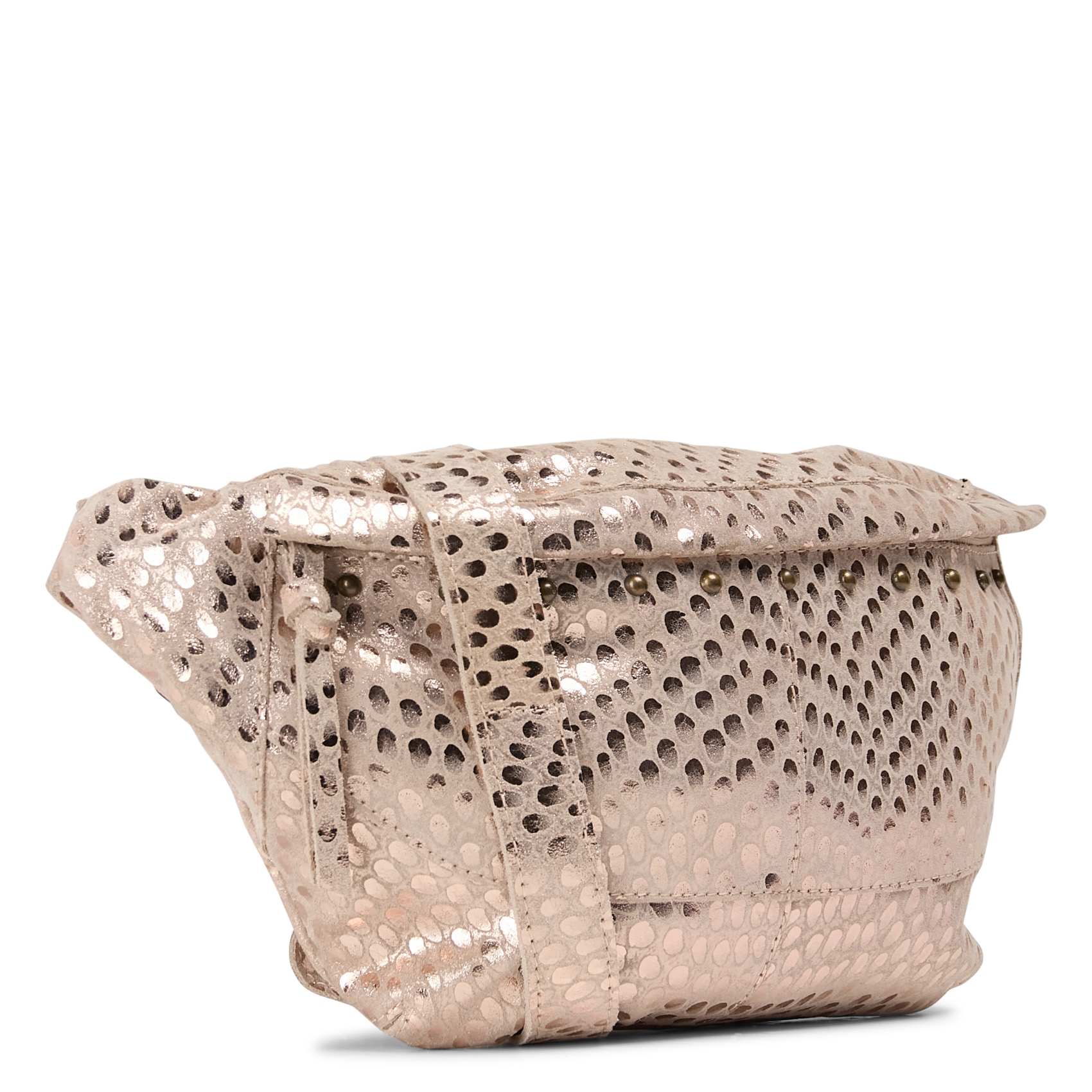 Glanzende jacquard heuptas van leer PIECES Roze