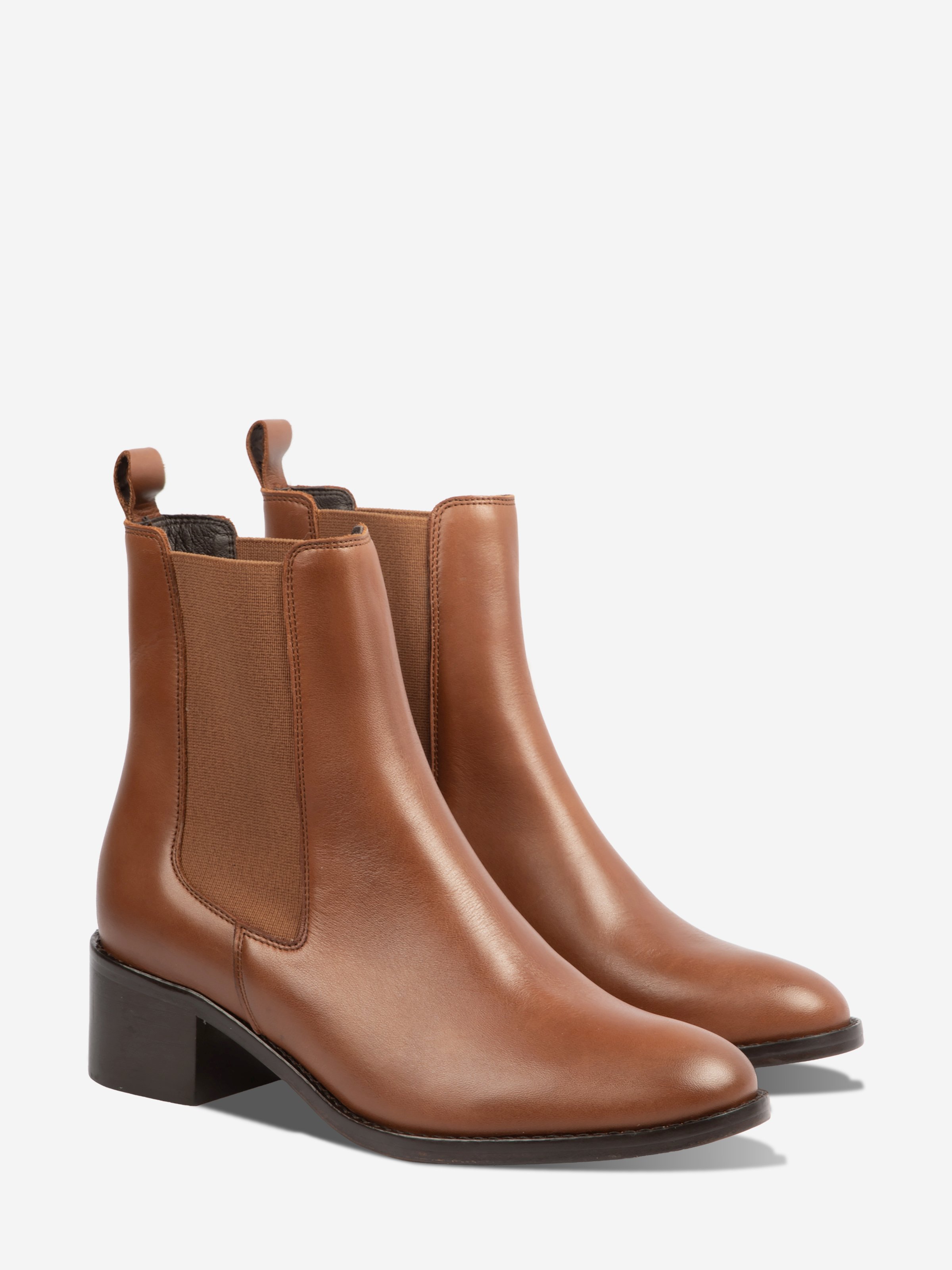 Juliette Leather Chelsea Boots JULES & JENN Brown