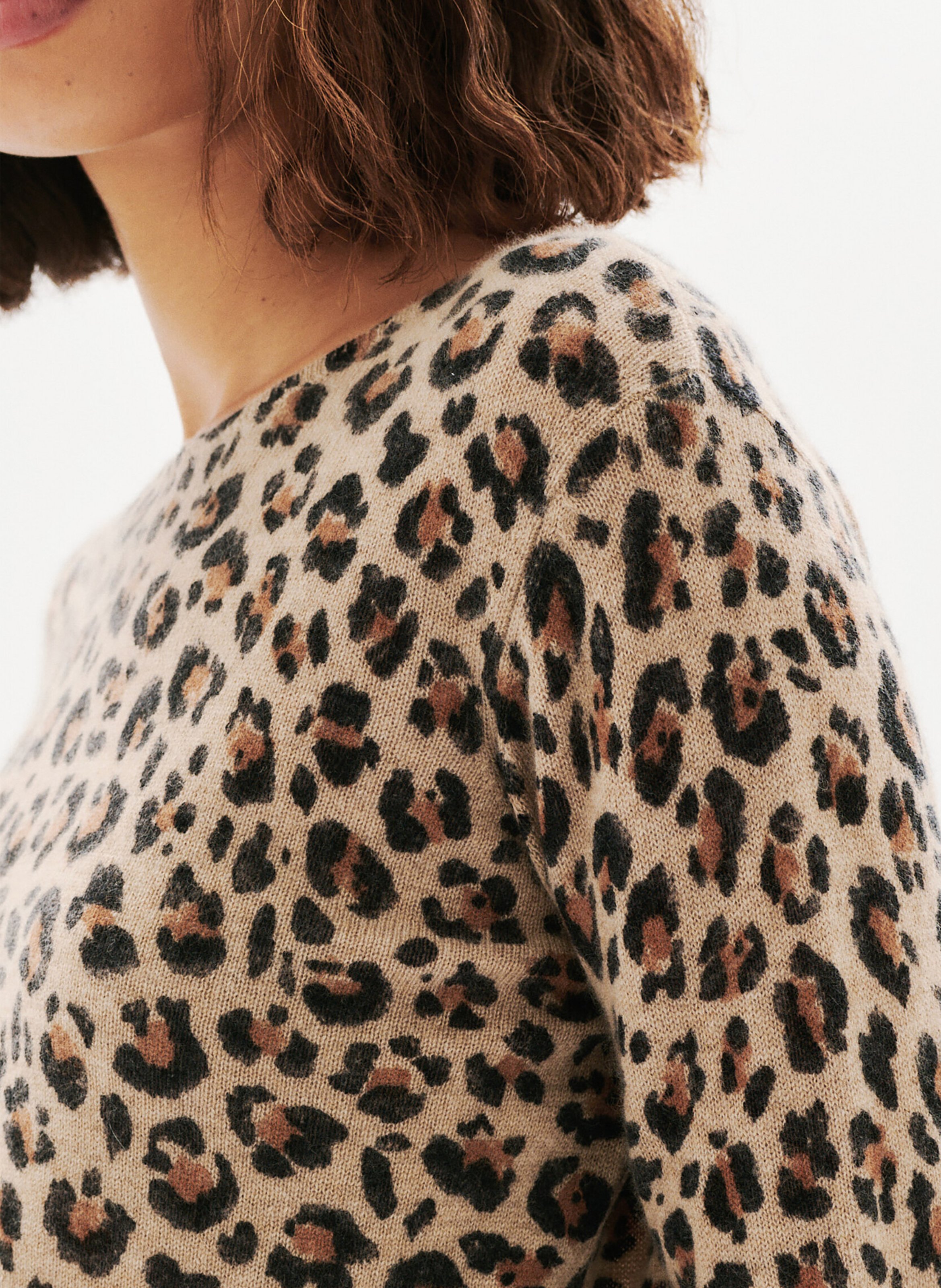 Belted cashmere sweater CAROLL Grey