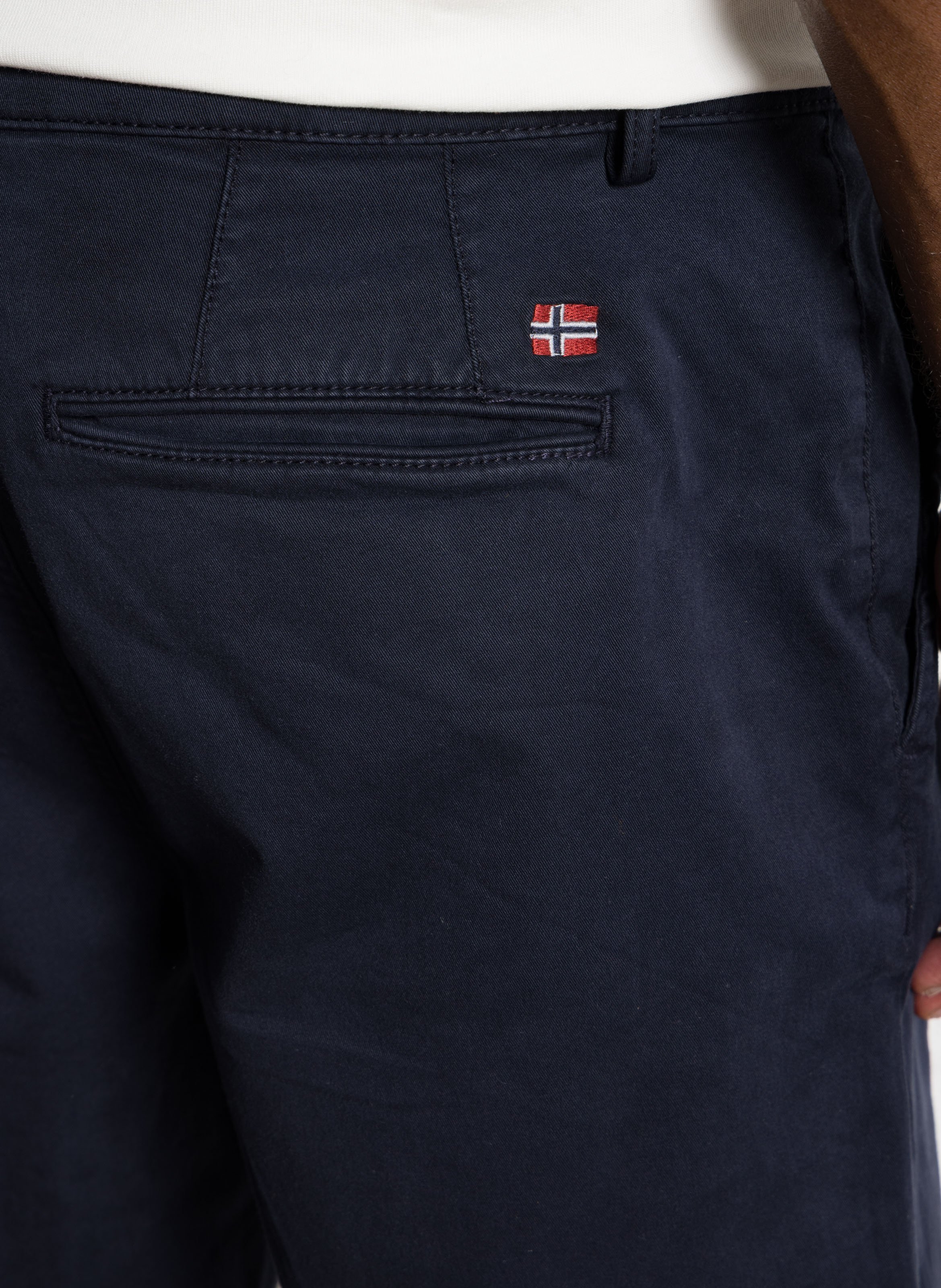 Pantalon droit en coton mélangé NAPAPIJRI Bleu