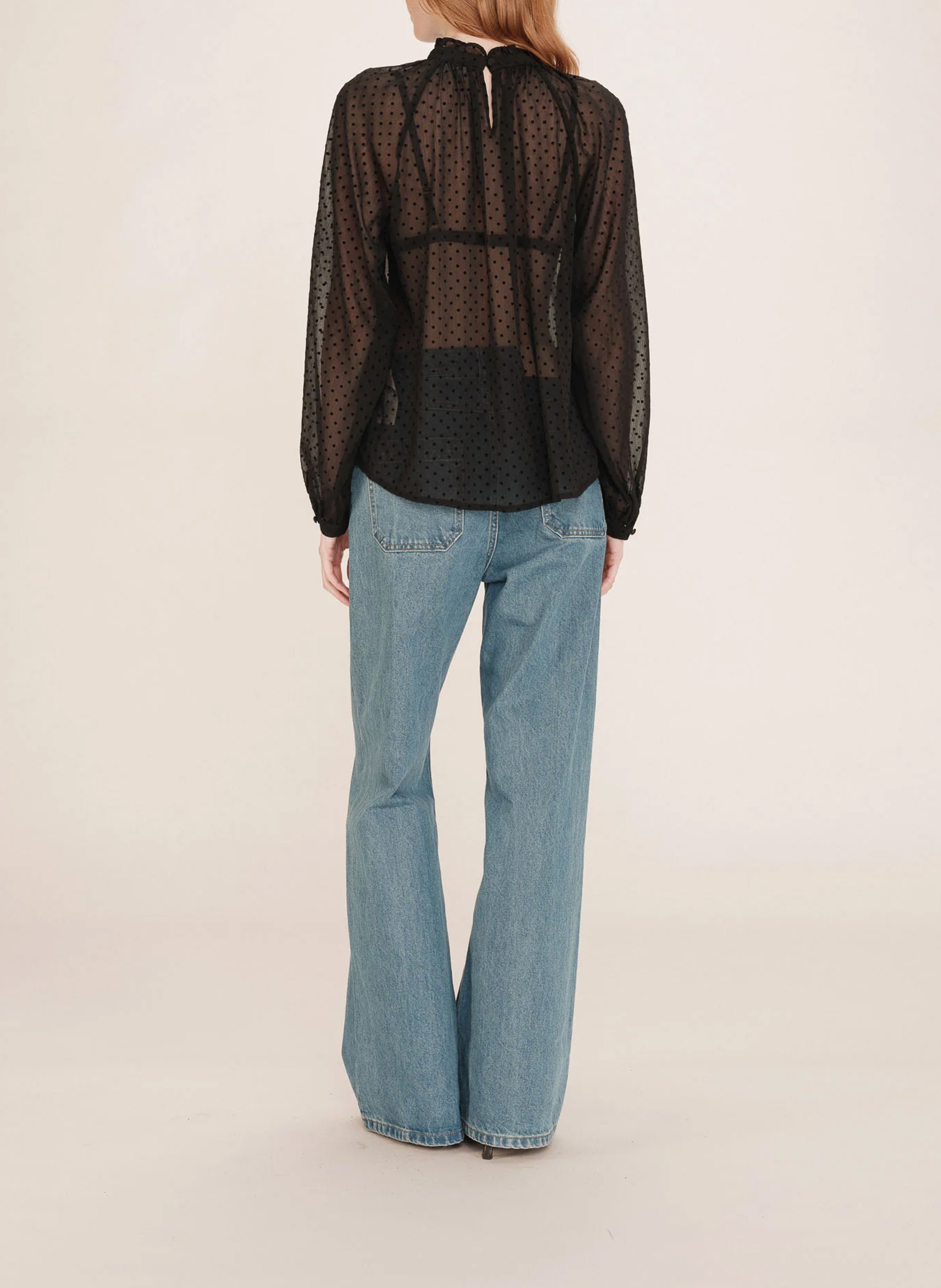 Straight blouse with pattern GRACE ET MILA Black