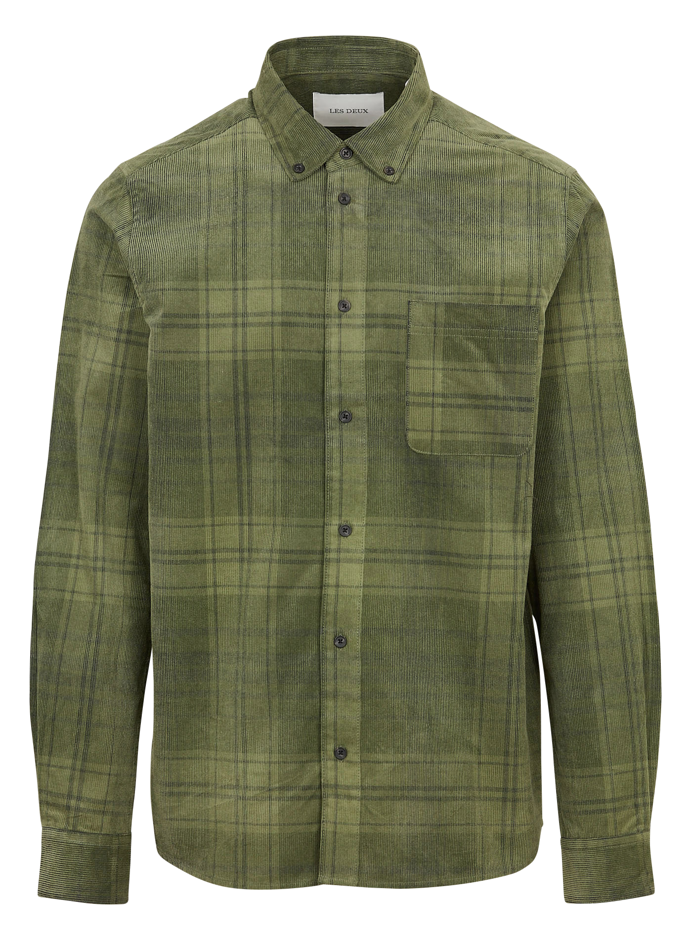 Rechte geruite corduroy blouse LES DEUX Groen