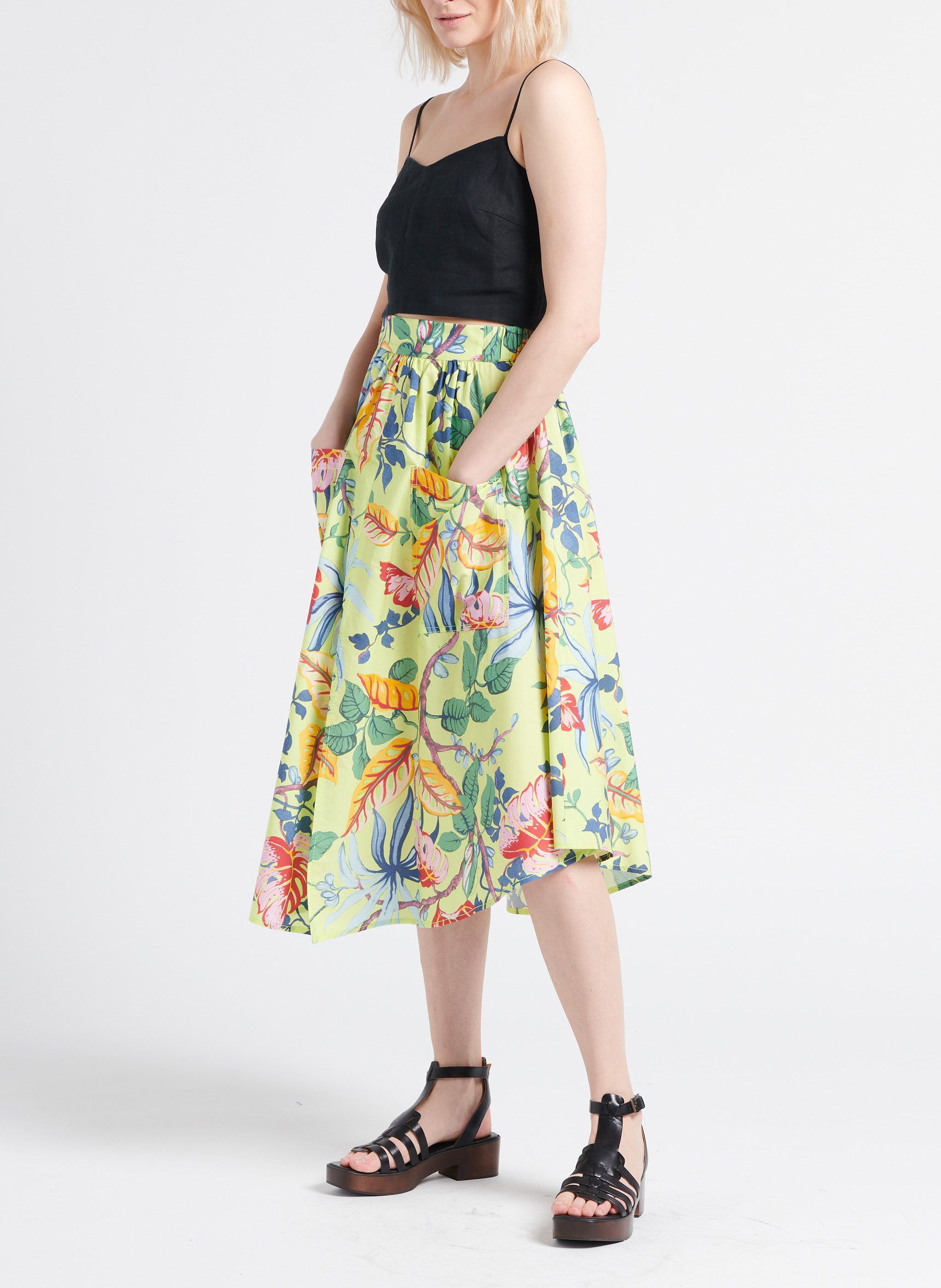 Jupe midi à imprimé en coton  MAX&Co. Multicolore