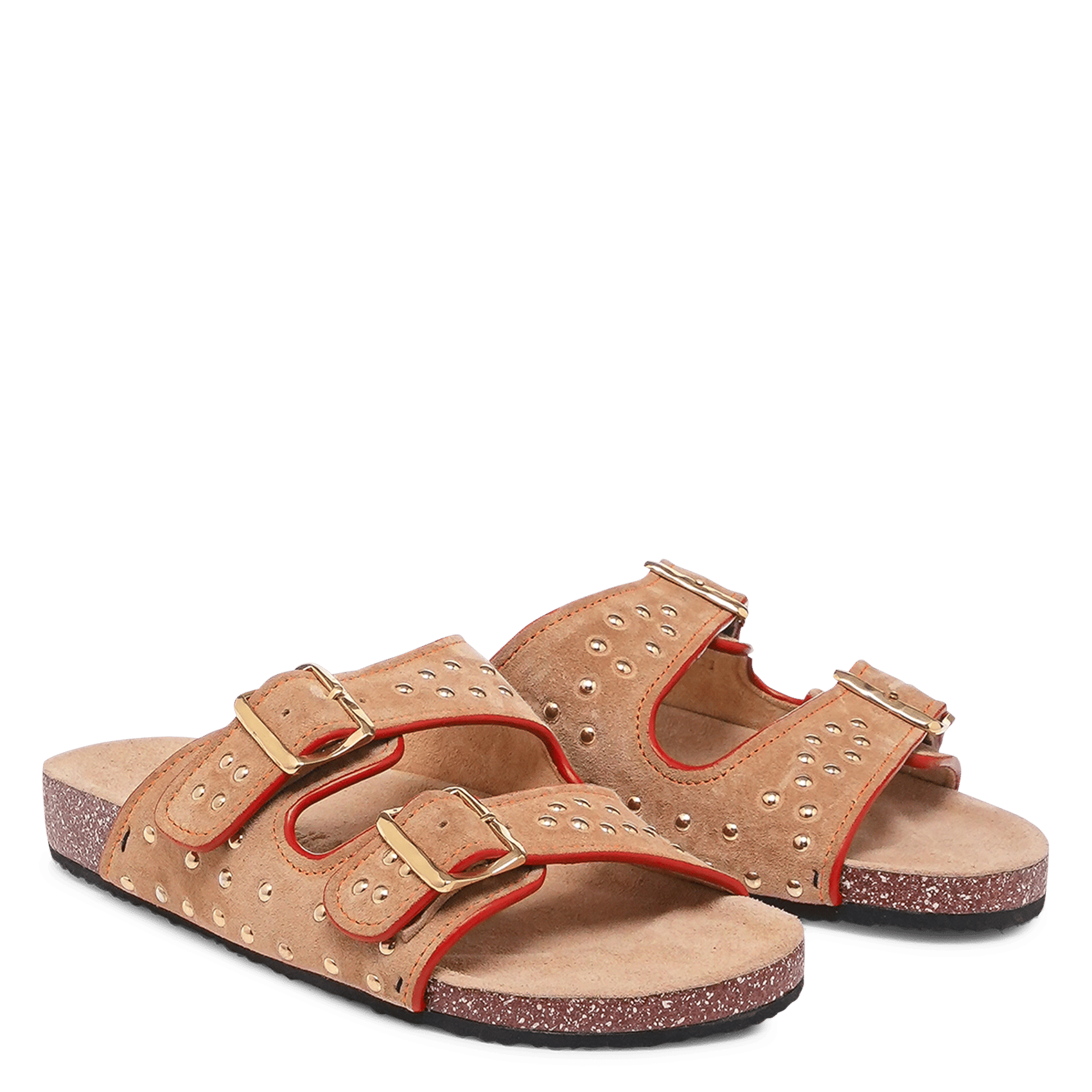 Sandales à brides en cuir suédé CLARIS VIROT Beige