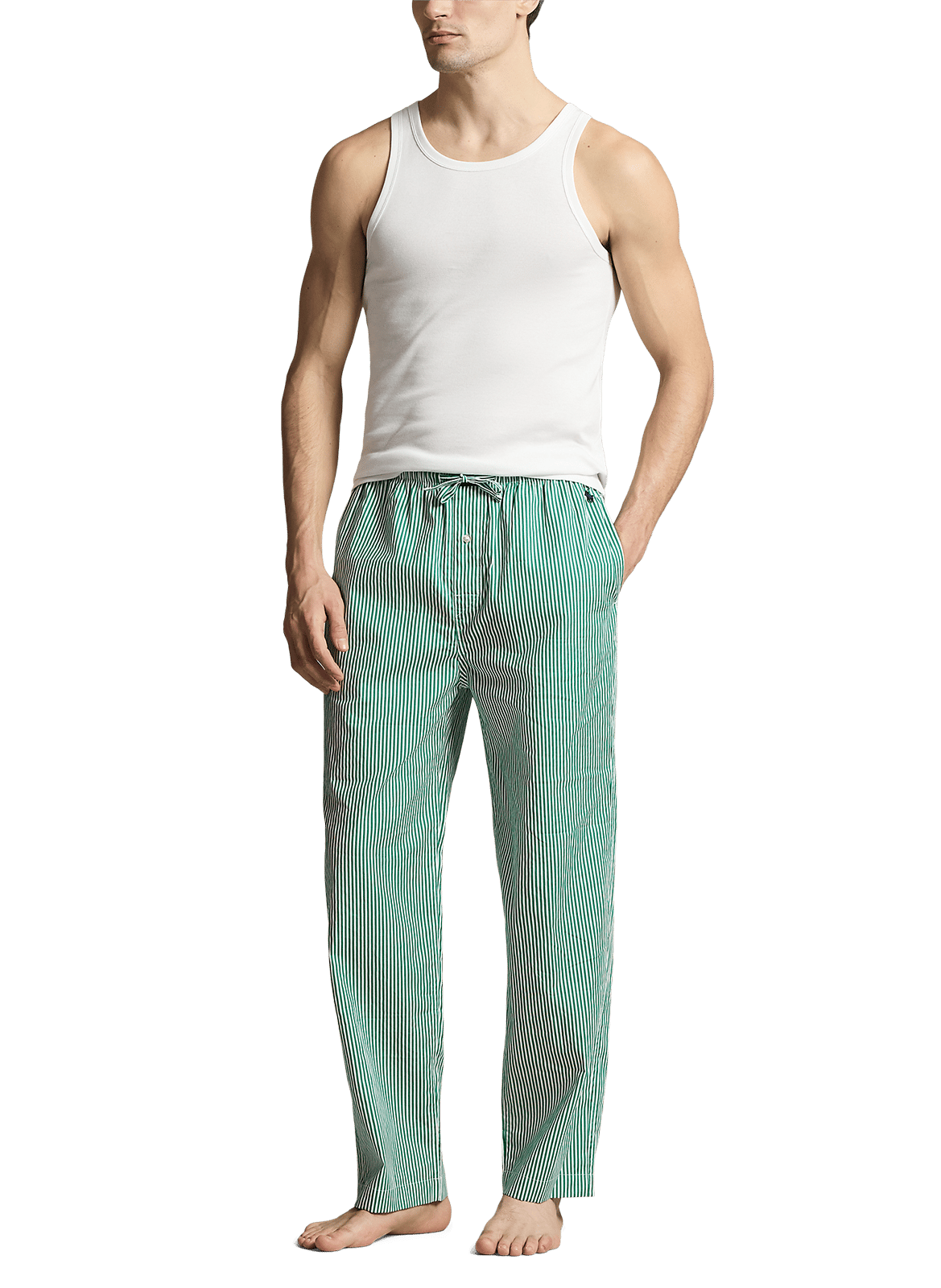 Pyjamahose mit Monogramm aus Baumwolle POLO RALPH LAUREN Grun