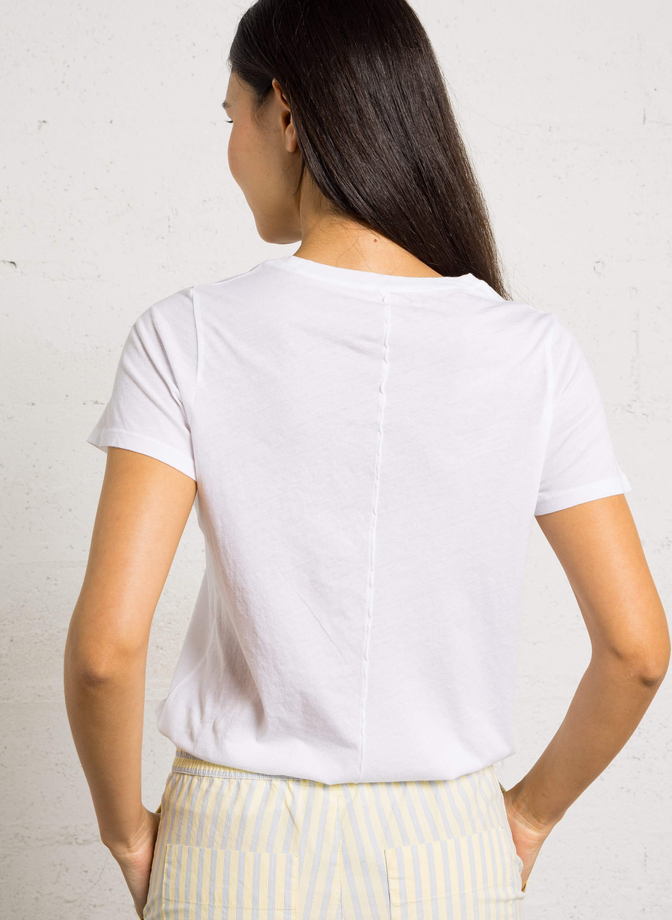 Recht, katoenen T-shirt HARTFORD Wit