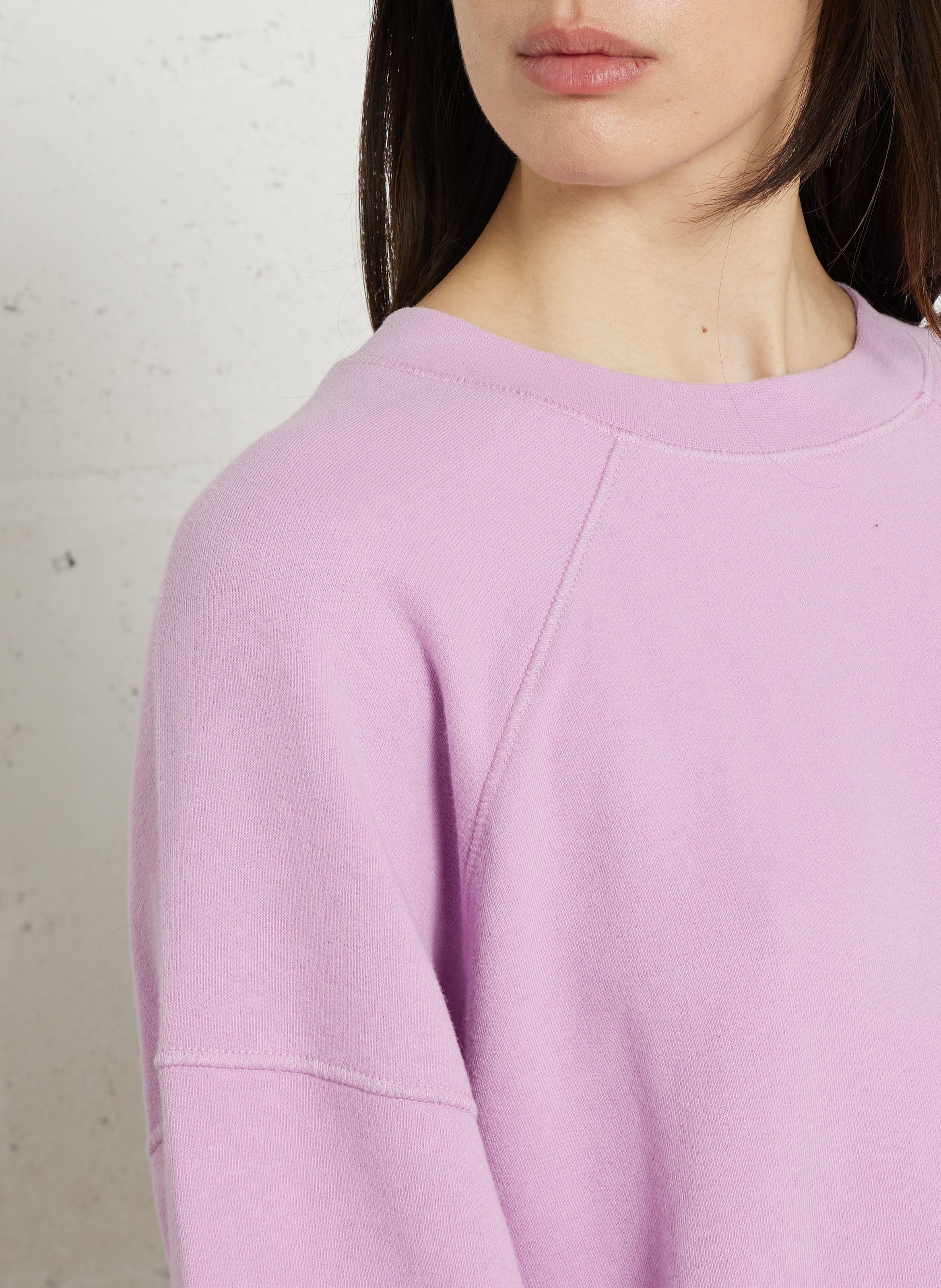 Oversize-Sweatshirt aus Baumwoll-Mix mit Rundhalsausschnitt AMERICAN VINTAGE Rosa