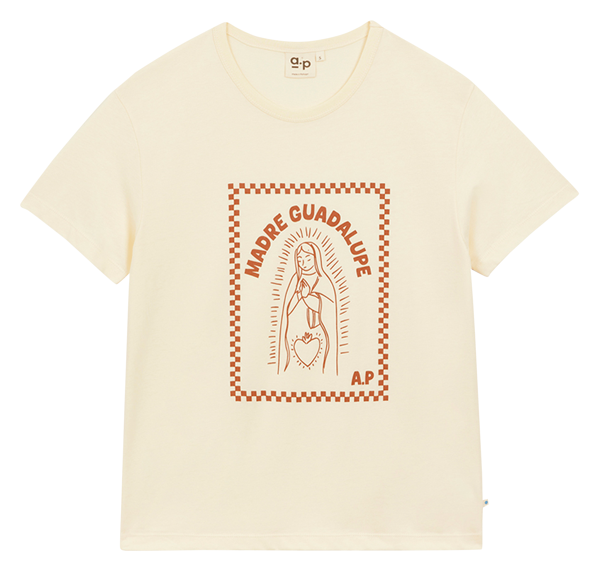 Recht T-shirt van biokatoen A.P Beige