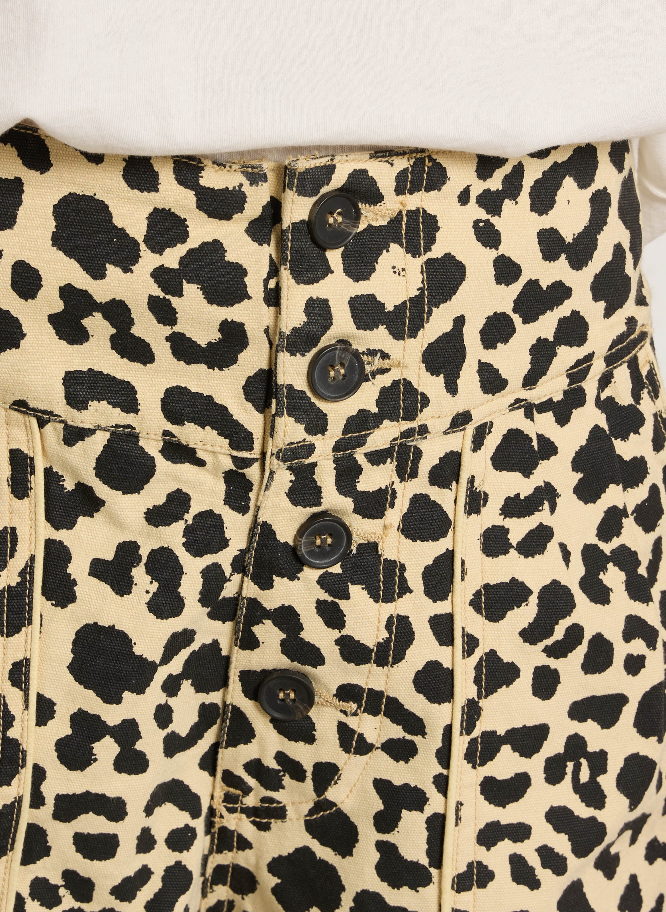 Korte hoge taille broek van katoen LEON & HARPER Bruin