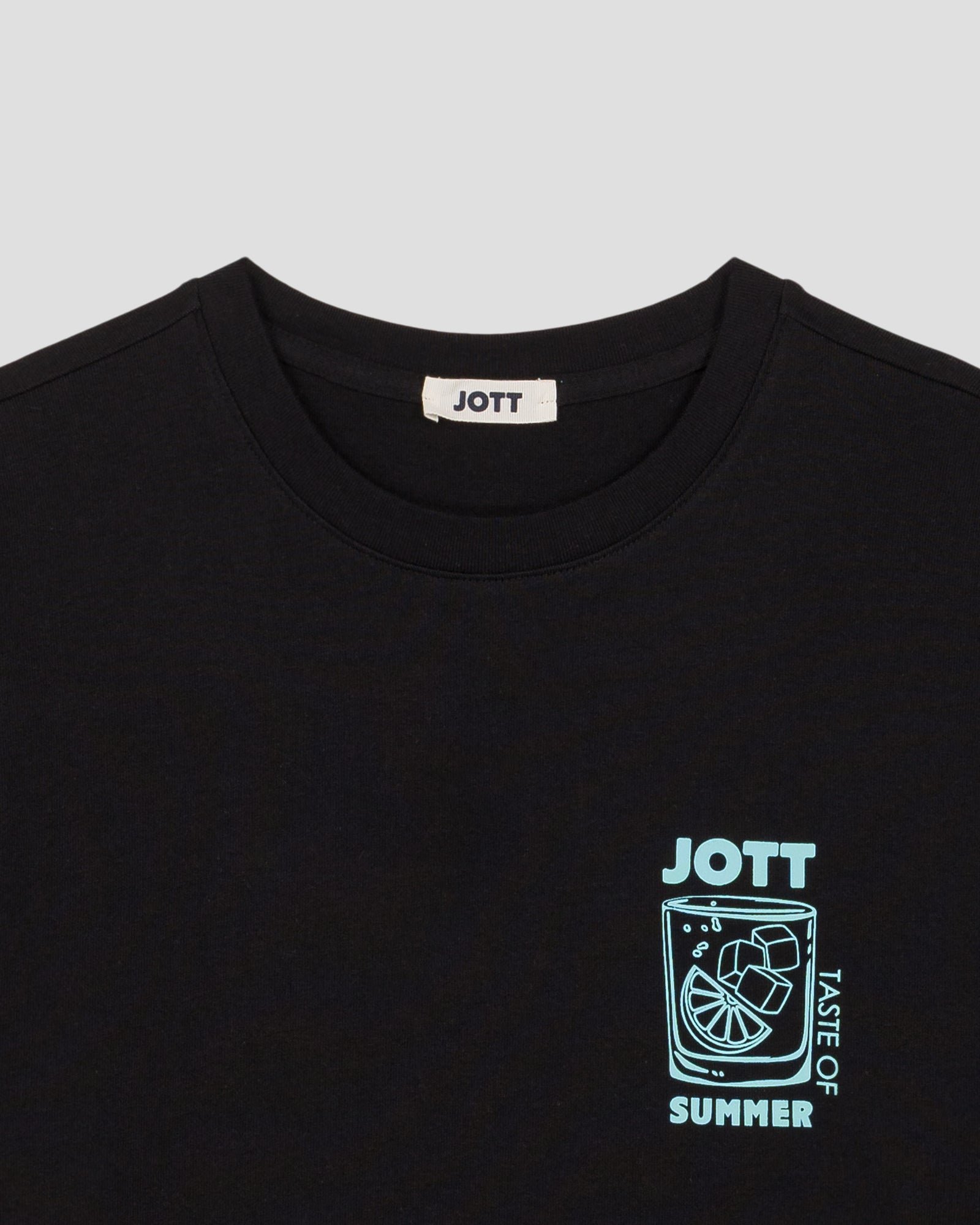 Round neck unisex printed T-shirt JOTT Black