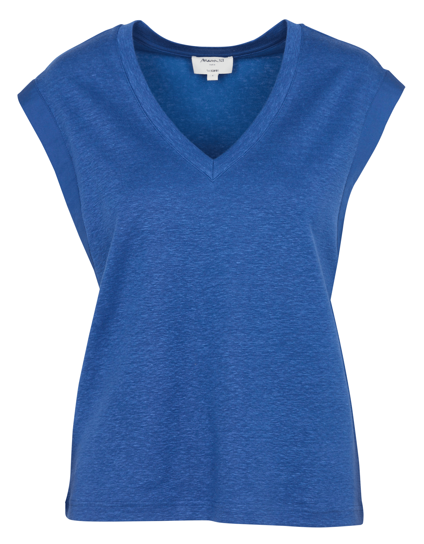 Tee-shirt col V en lin mélangé MAISON 123