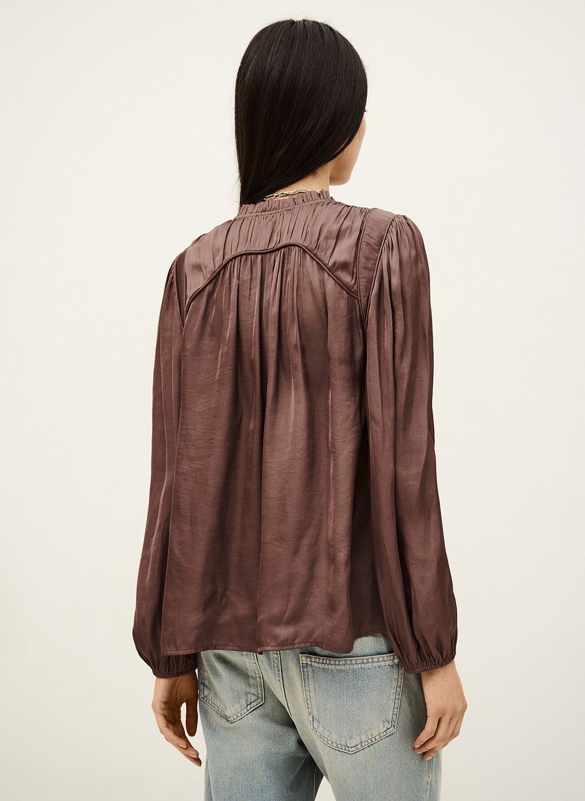 Chemise ample col v fluide BA&SH Rose