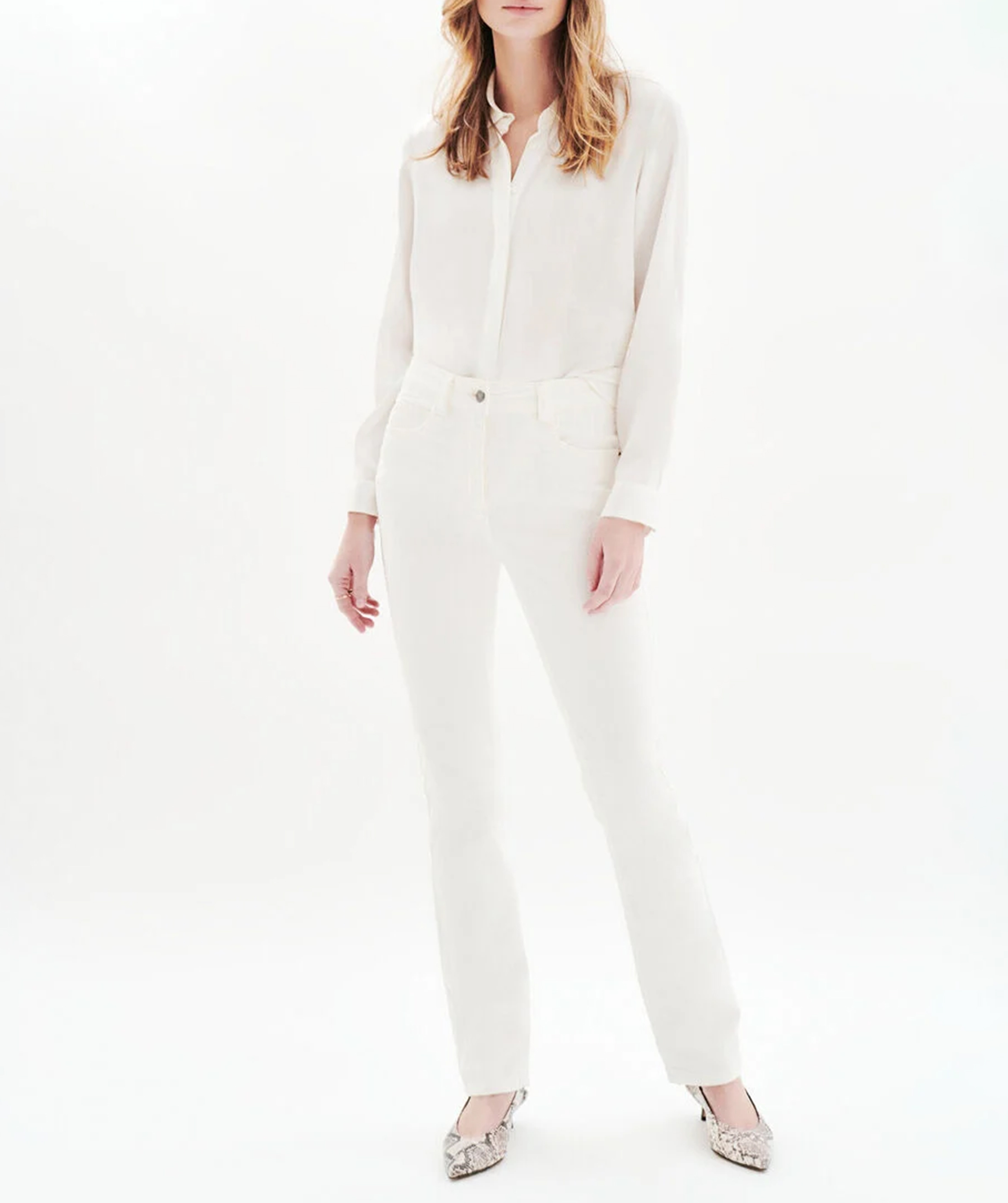 Pantalon droit en velours CAROLL Beige