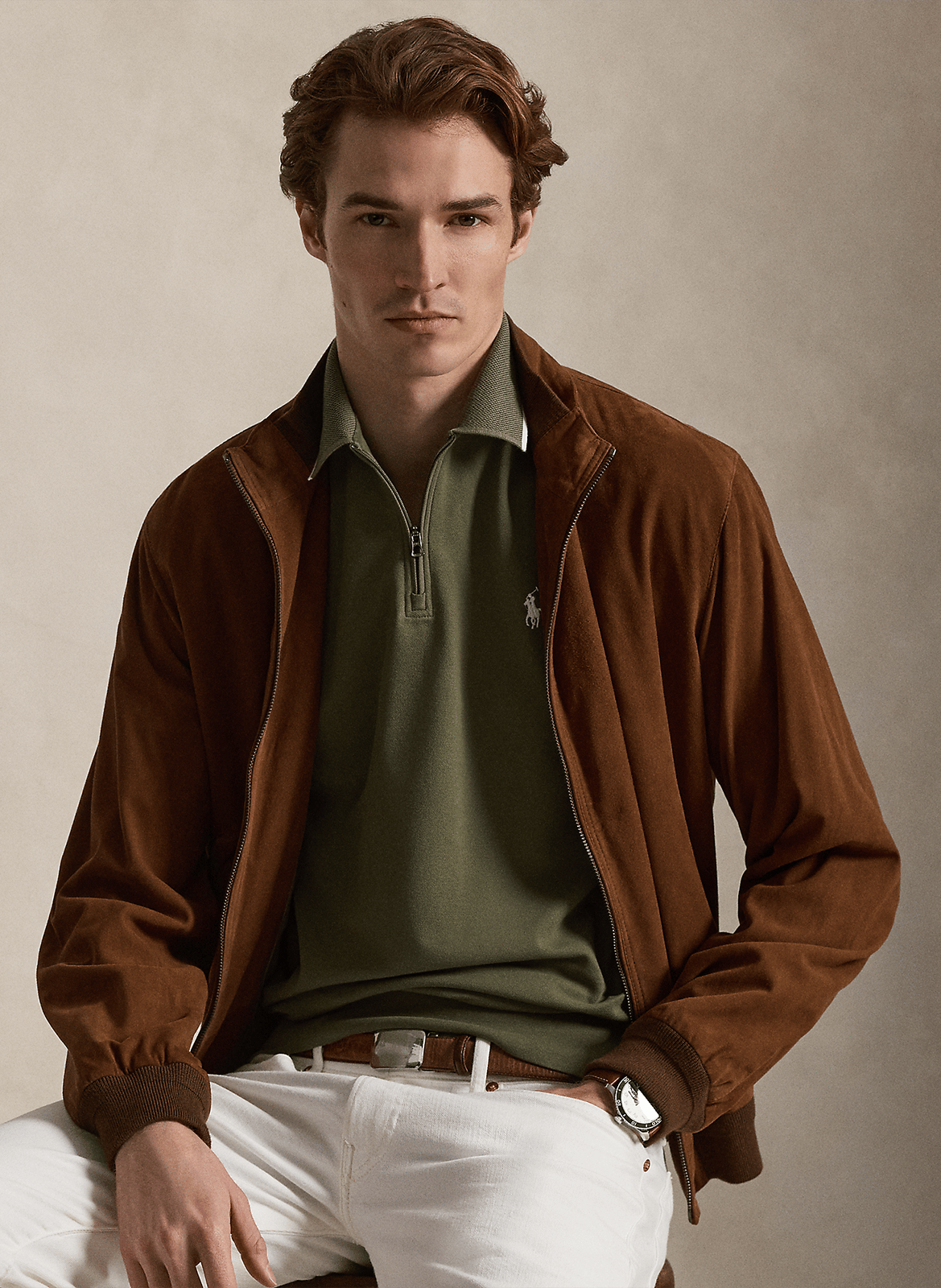 Straight cotton-blend polo shirt POLO RALPH LAUREN Green