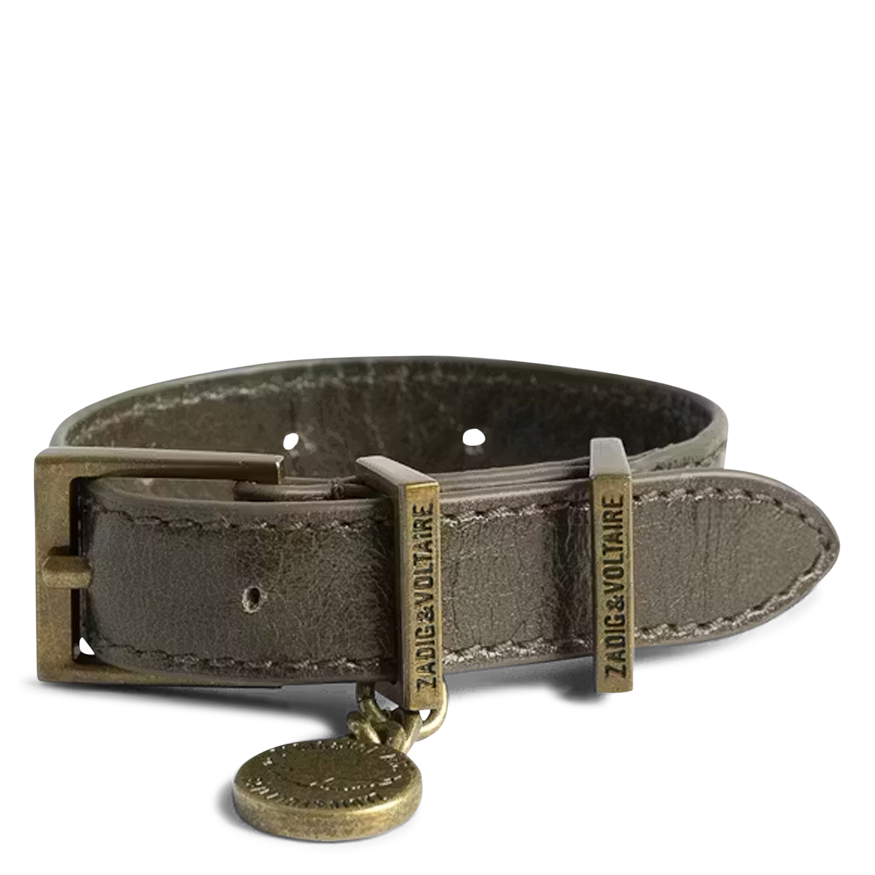 Bracelet en cuir vernis effet vintage ZADIG&VOLTAIRE Vert