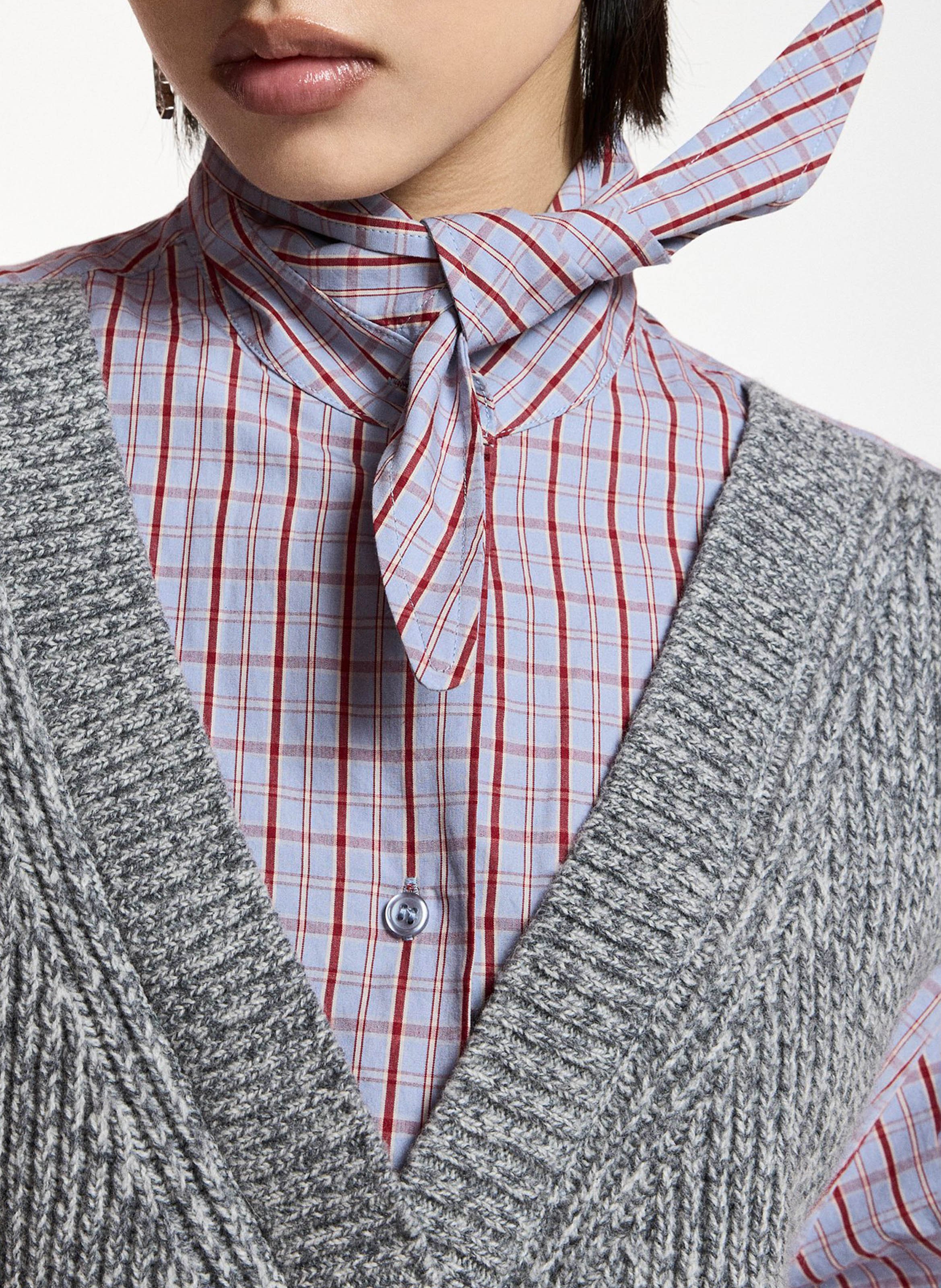 Oversized wollen overhemd met laagjes ESSENTIEL ANTWERP Grijs