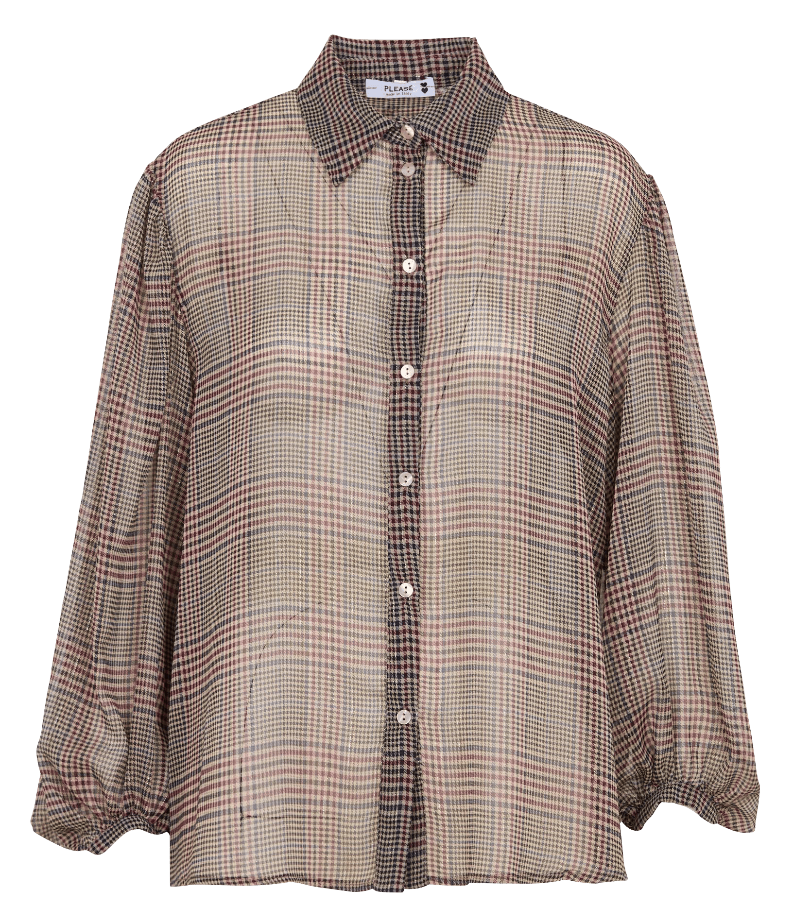 Printed long-sleeved shirt PLEASE Black