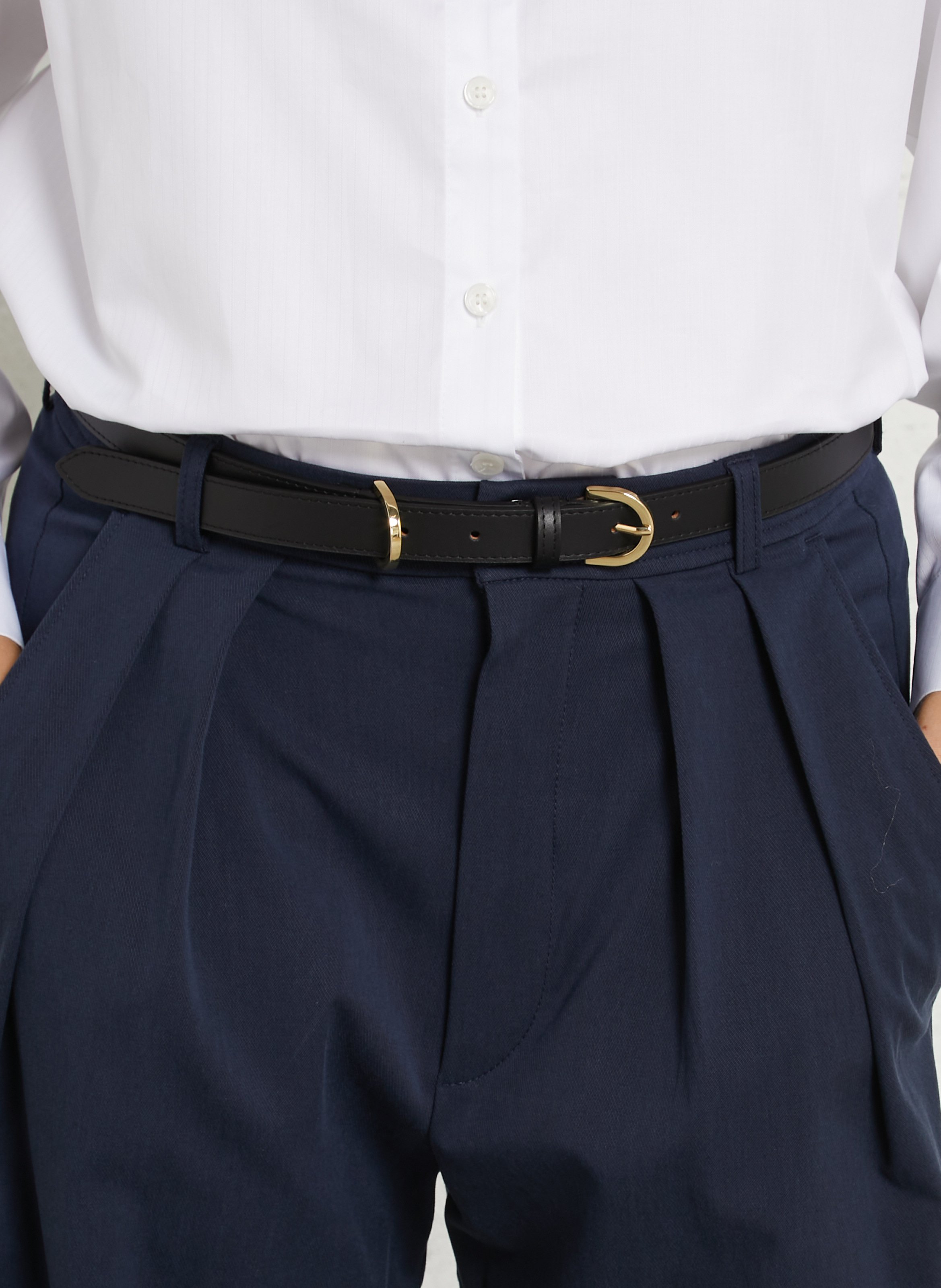 Ceinture en cuir MAISON BOINET Noir