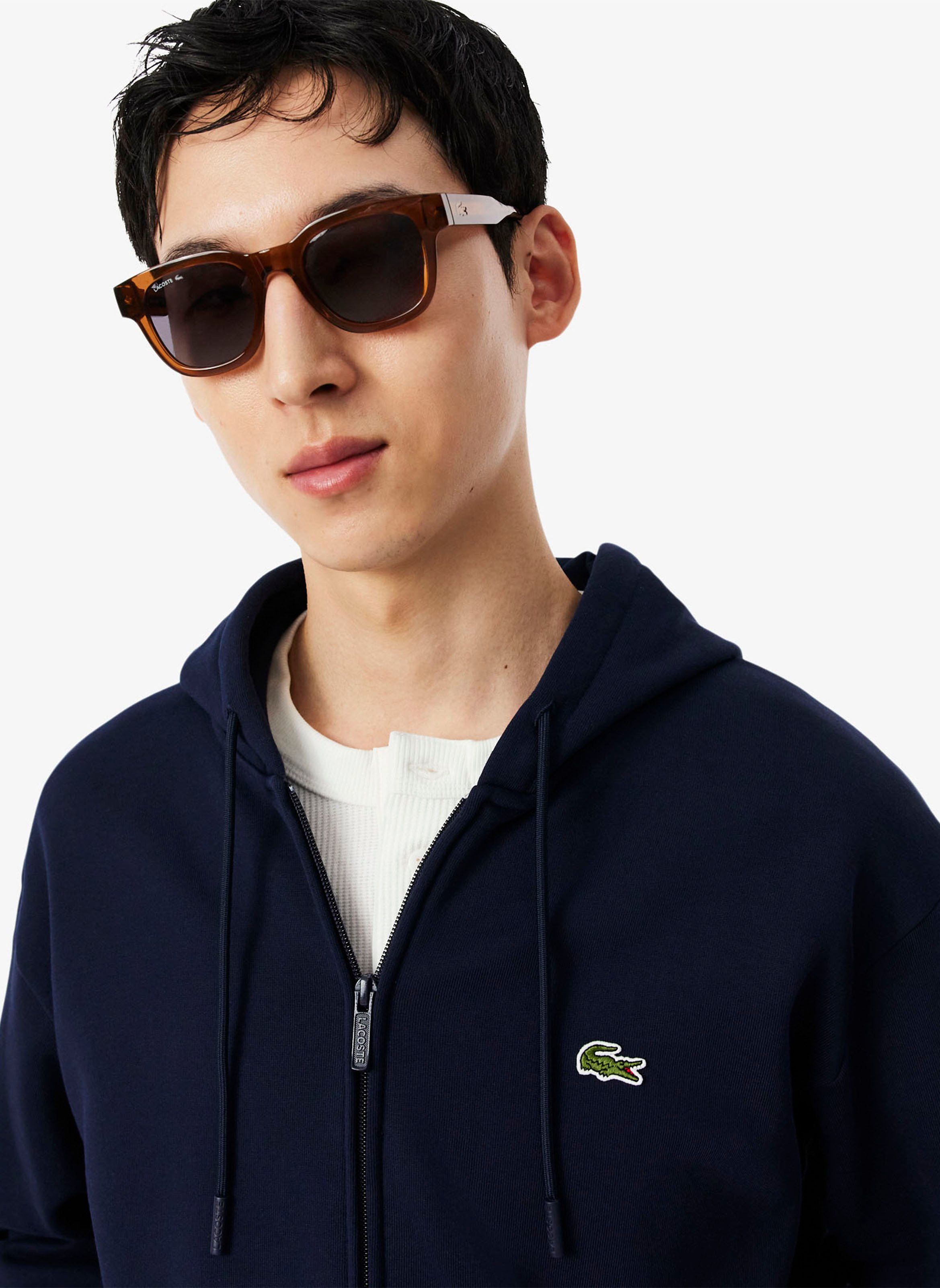 Cotton-blend hoodie LACOSTE Blue