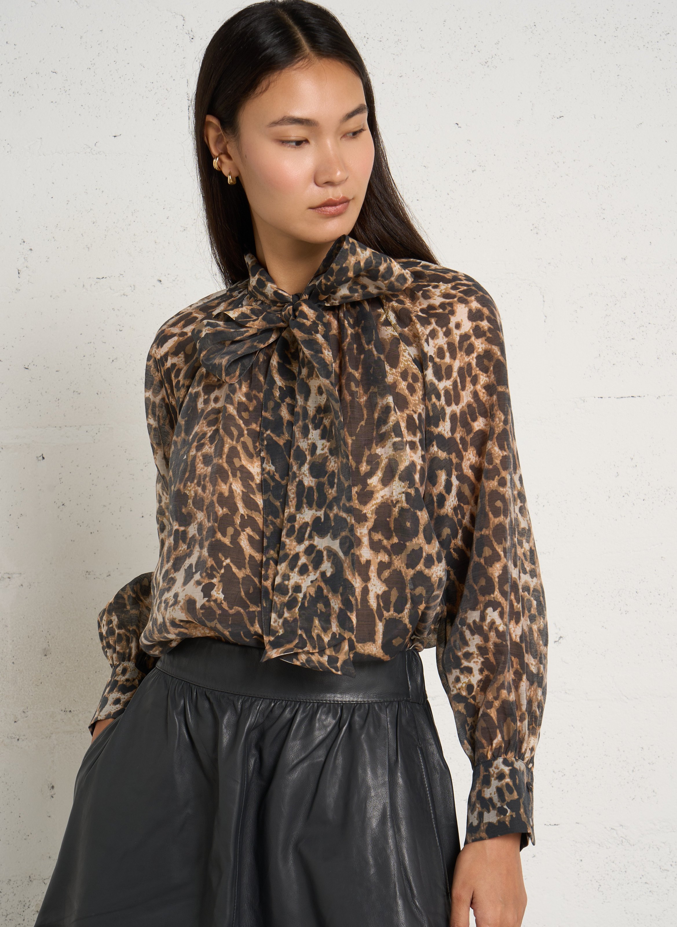 Ruime en vloeiende bedrukte blouse IKKS Grijs