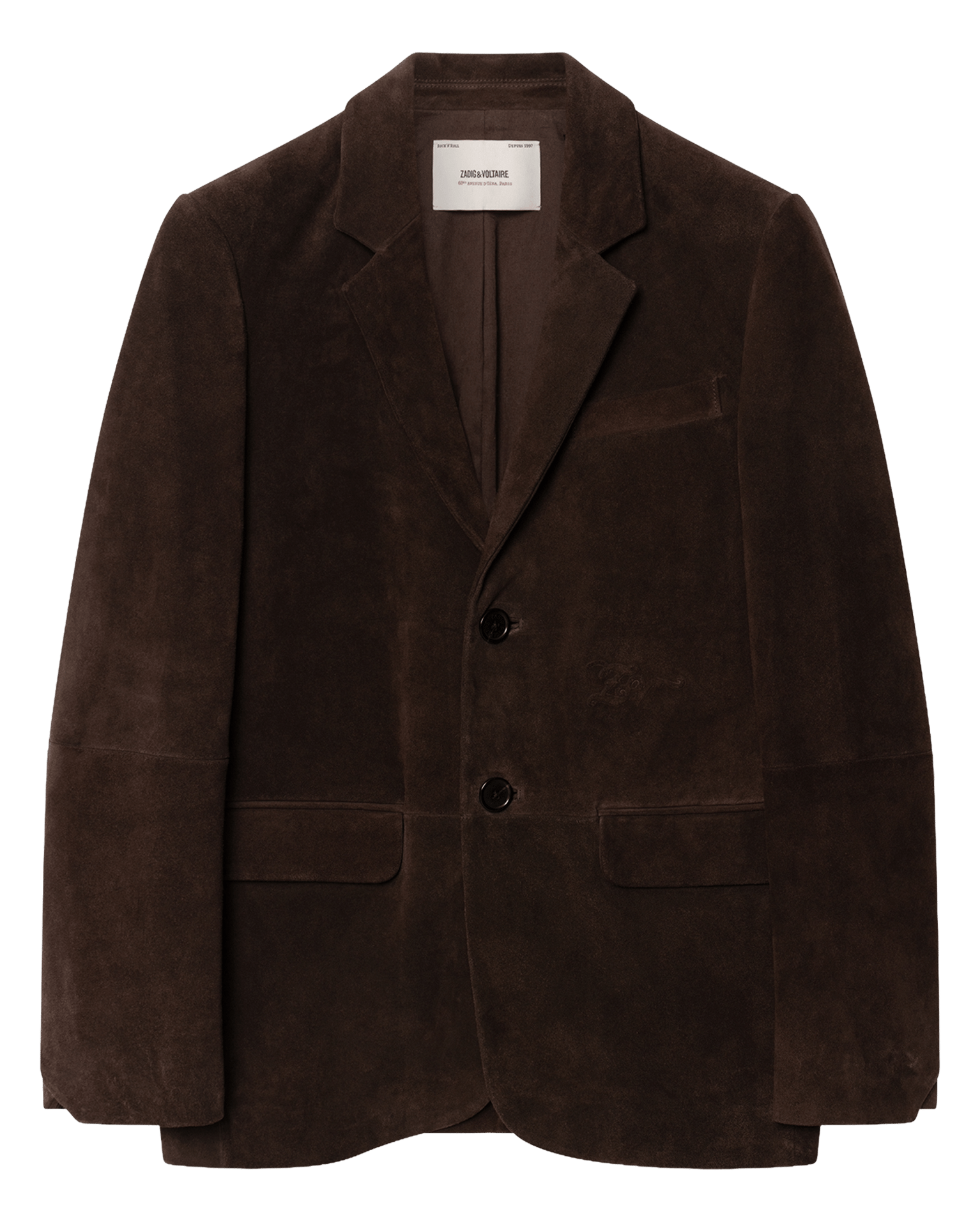 Weit geschnittene Blazerjacke aus Veloursleder ZADIG&VOLTAIRE Braun