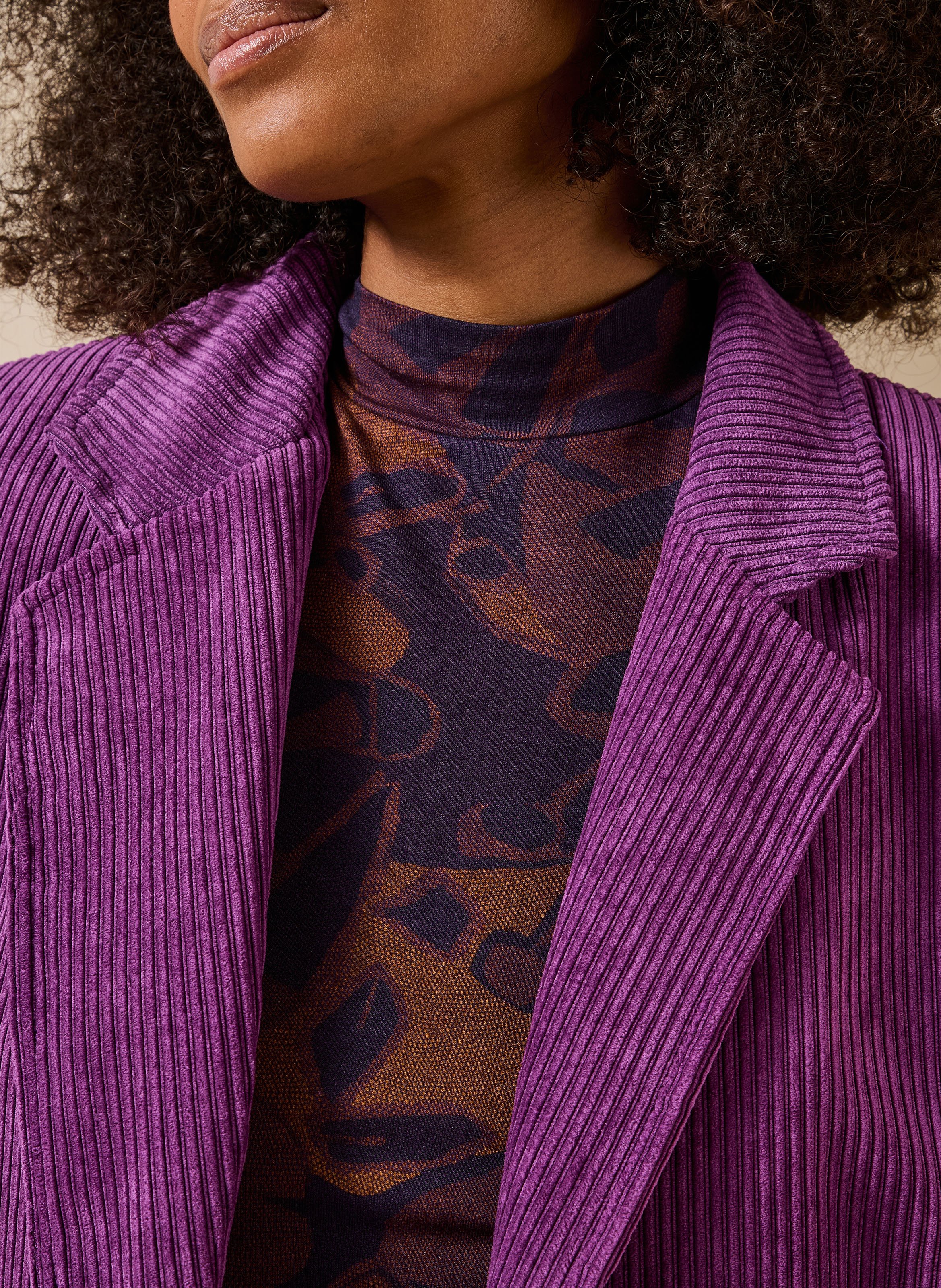 Gerade geschnittener Cordblazer LA FEE MARABOUTEE Violett