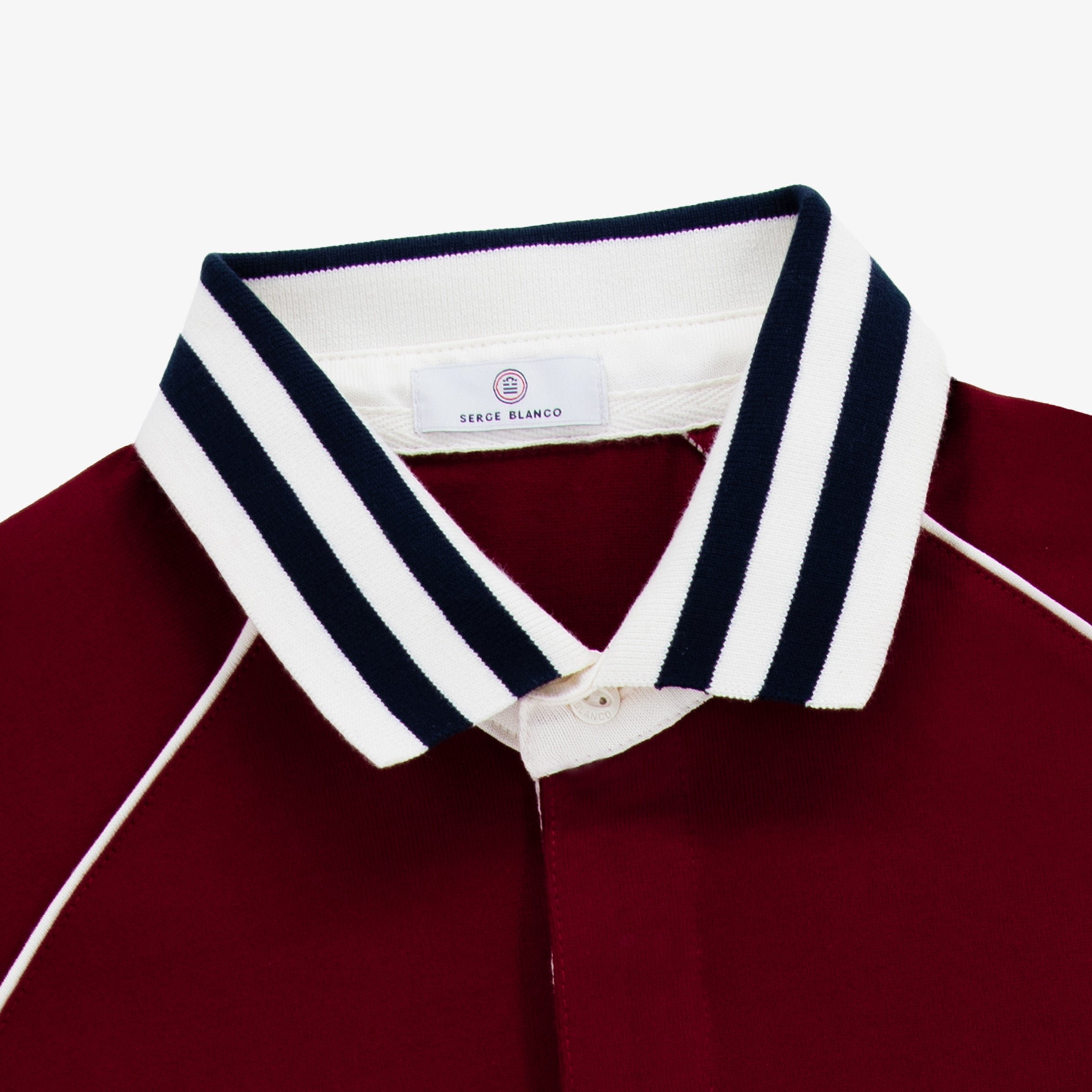 Long-sleeved cotton rugby shirt SERGE BLANCO Red