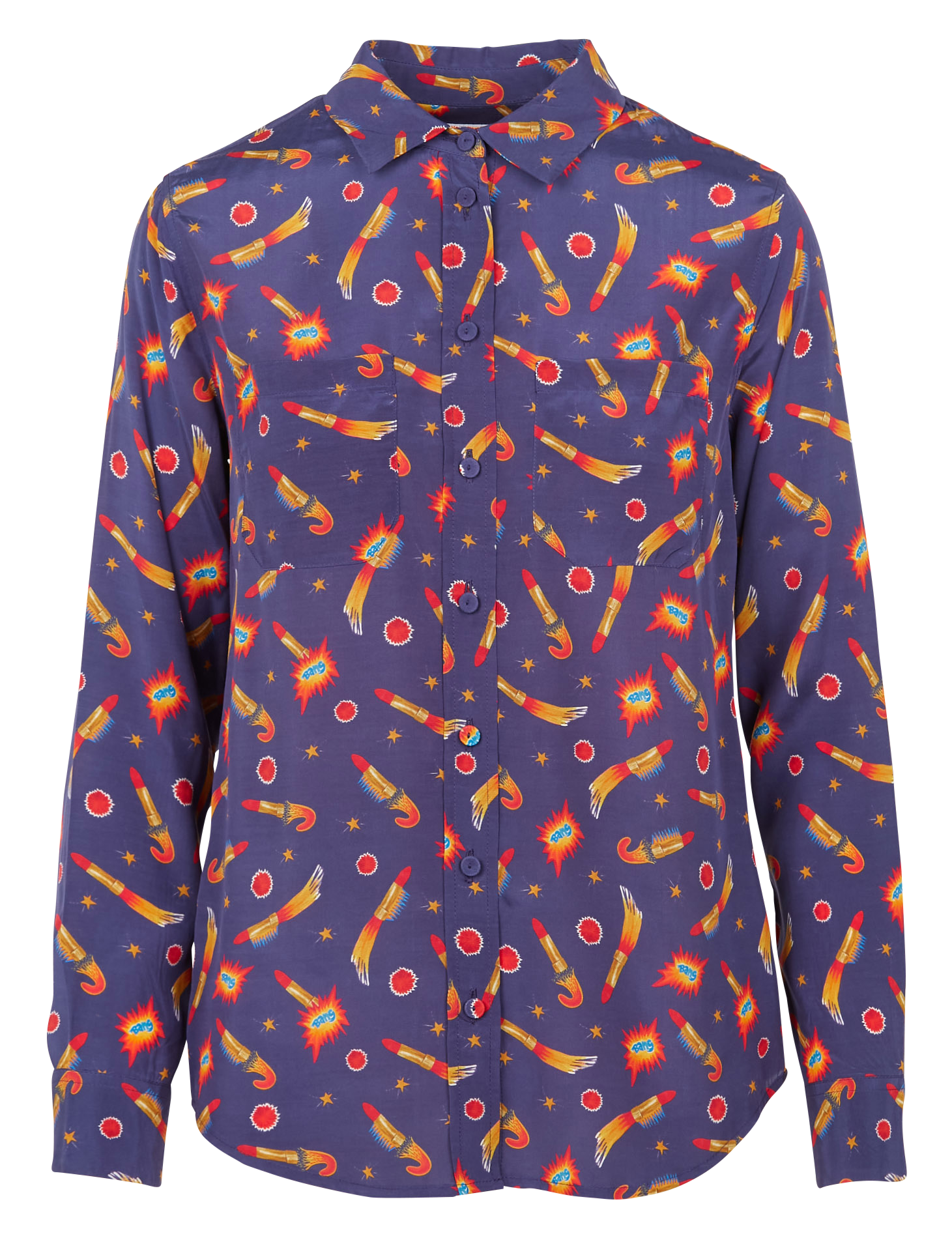 Printed shirt with classic collar SOI PARIS Blue