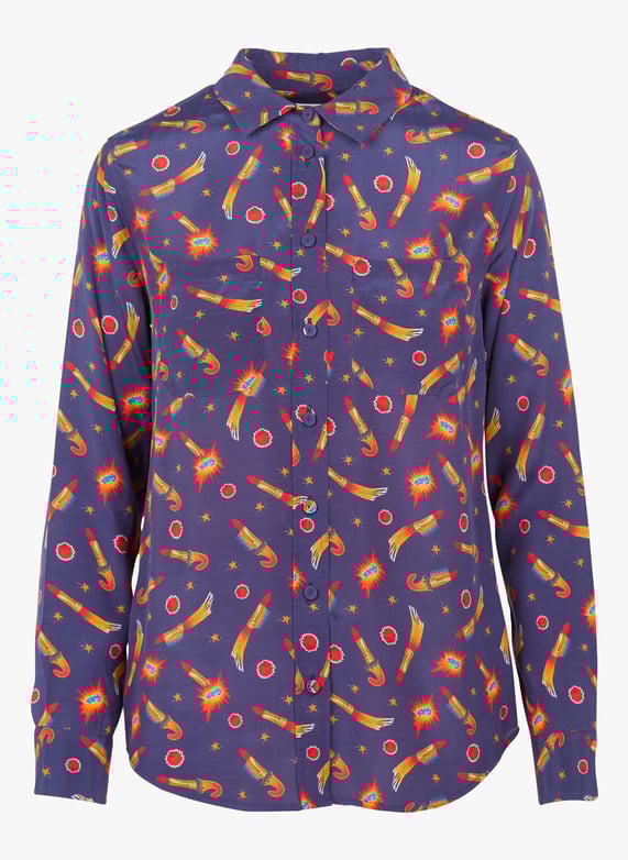 Printed shirt with classic collar Bleu Soi paris Women Place