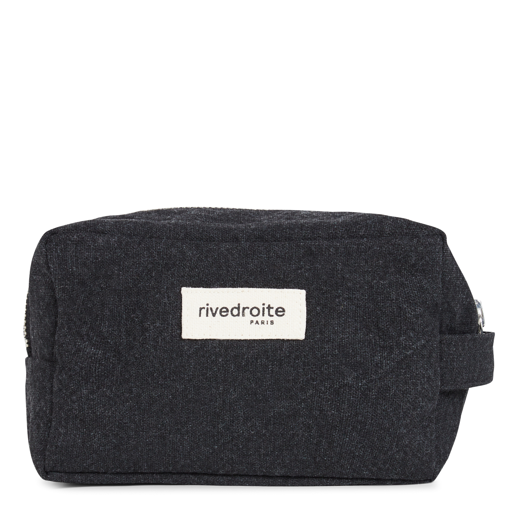 Printed recycled cotton makeup bag RIVEDROITE PARIS Black