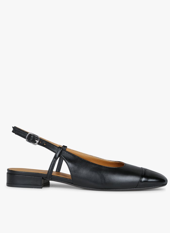 Leather Slingback Ballet Pumps Noir Noir Mellow Yellow Women