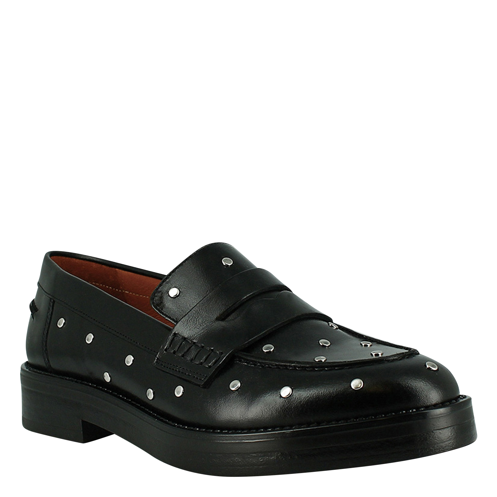 Studded leather loafers JONAK Black
