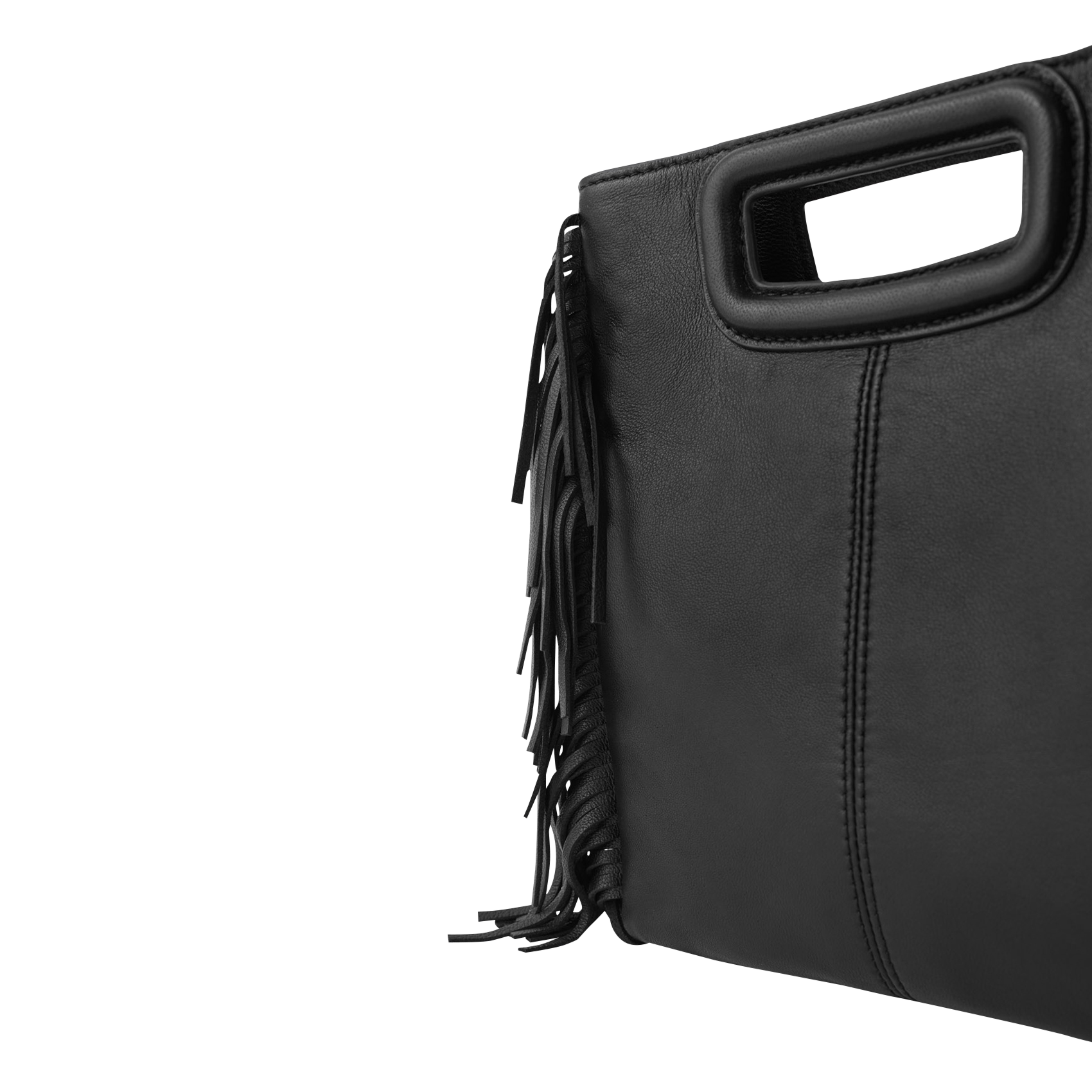 Gladde, leren schoudertas MAJE Zwart