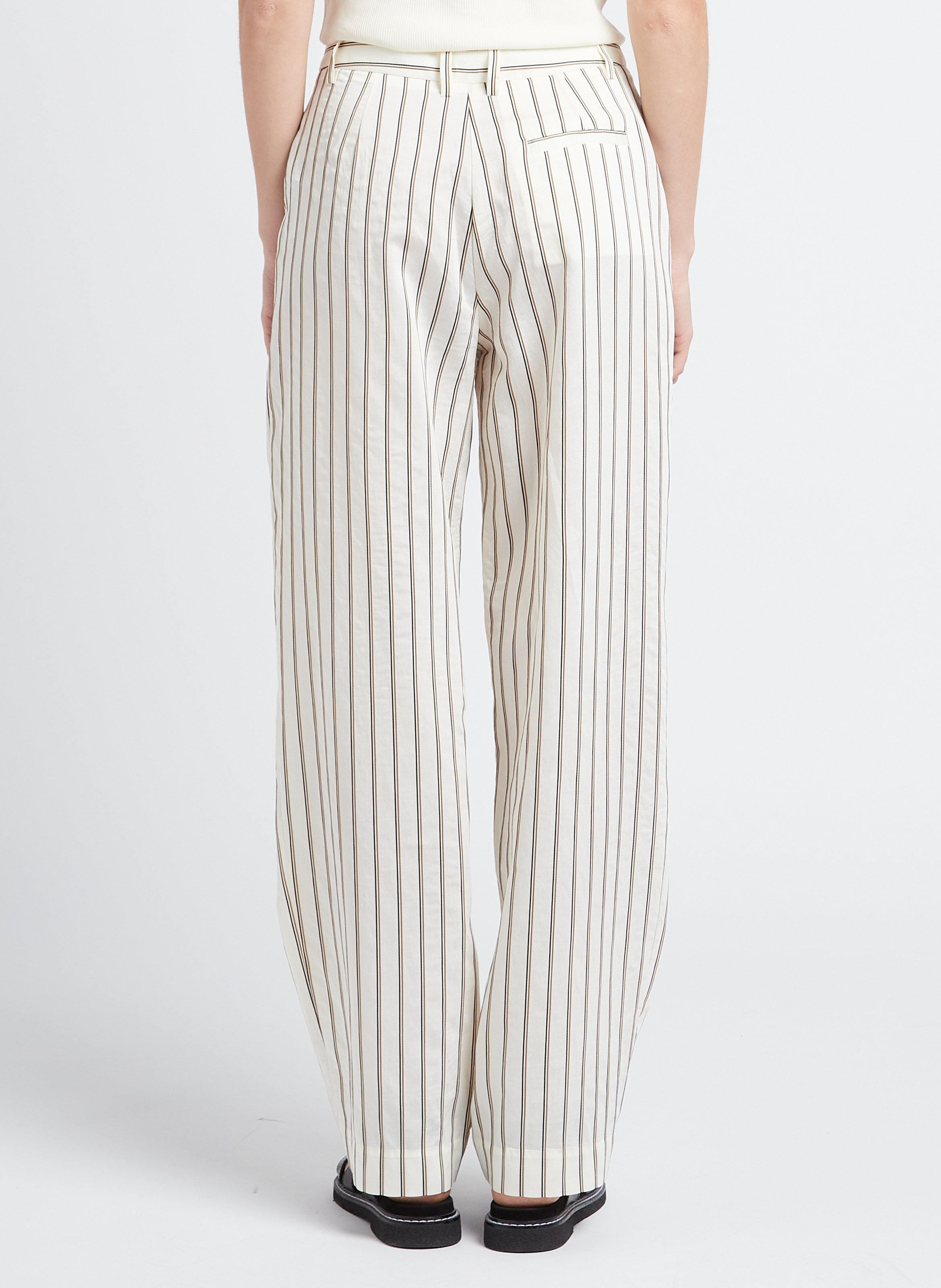 Striped straight-leg pants SAMSOE SAMSOE White