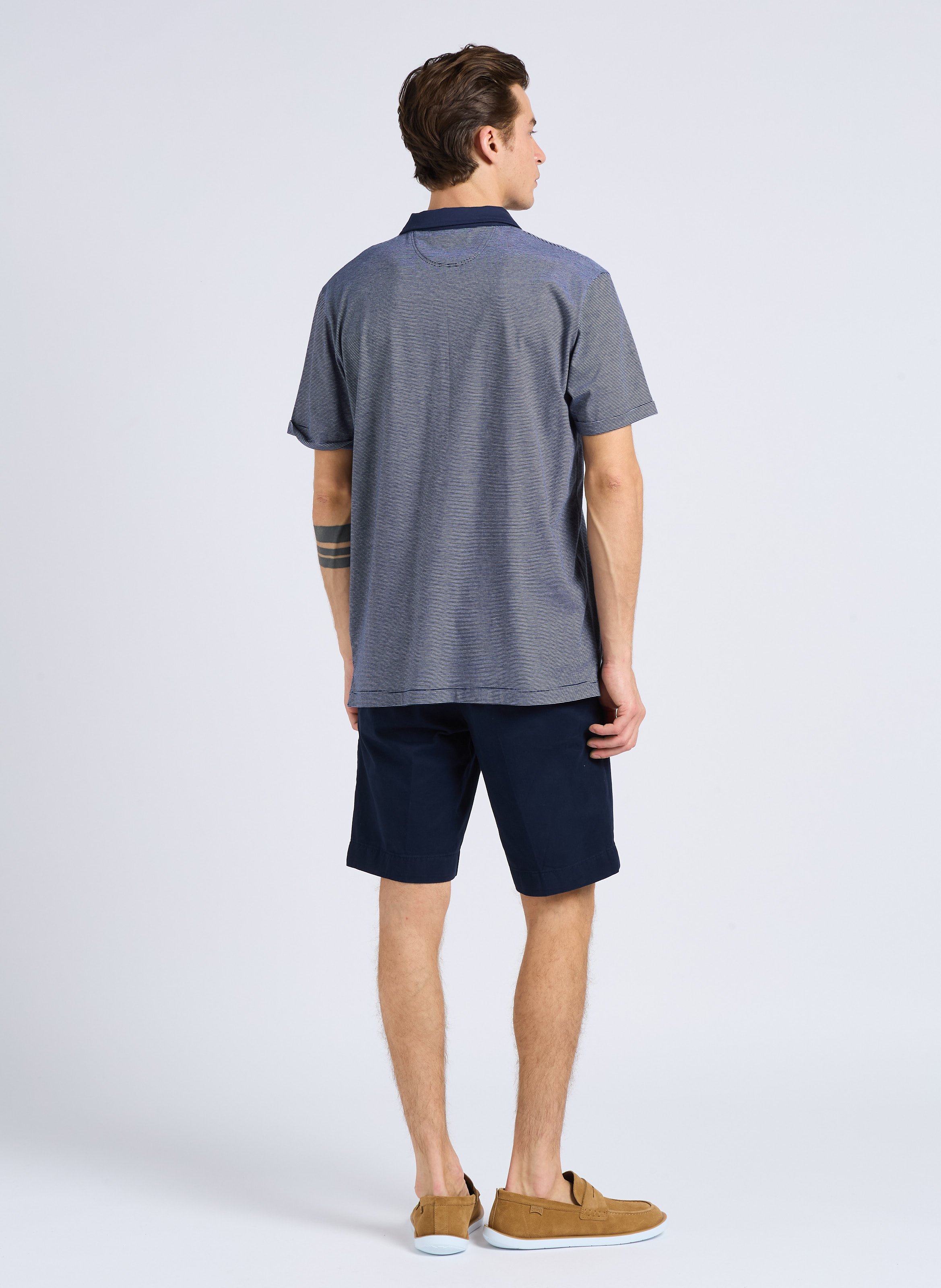 Straight-leg hem-effect cotton shorts HACKETT Blue