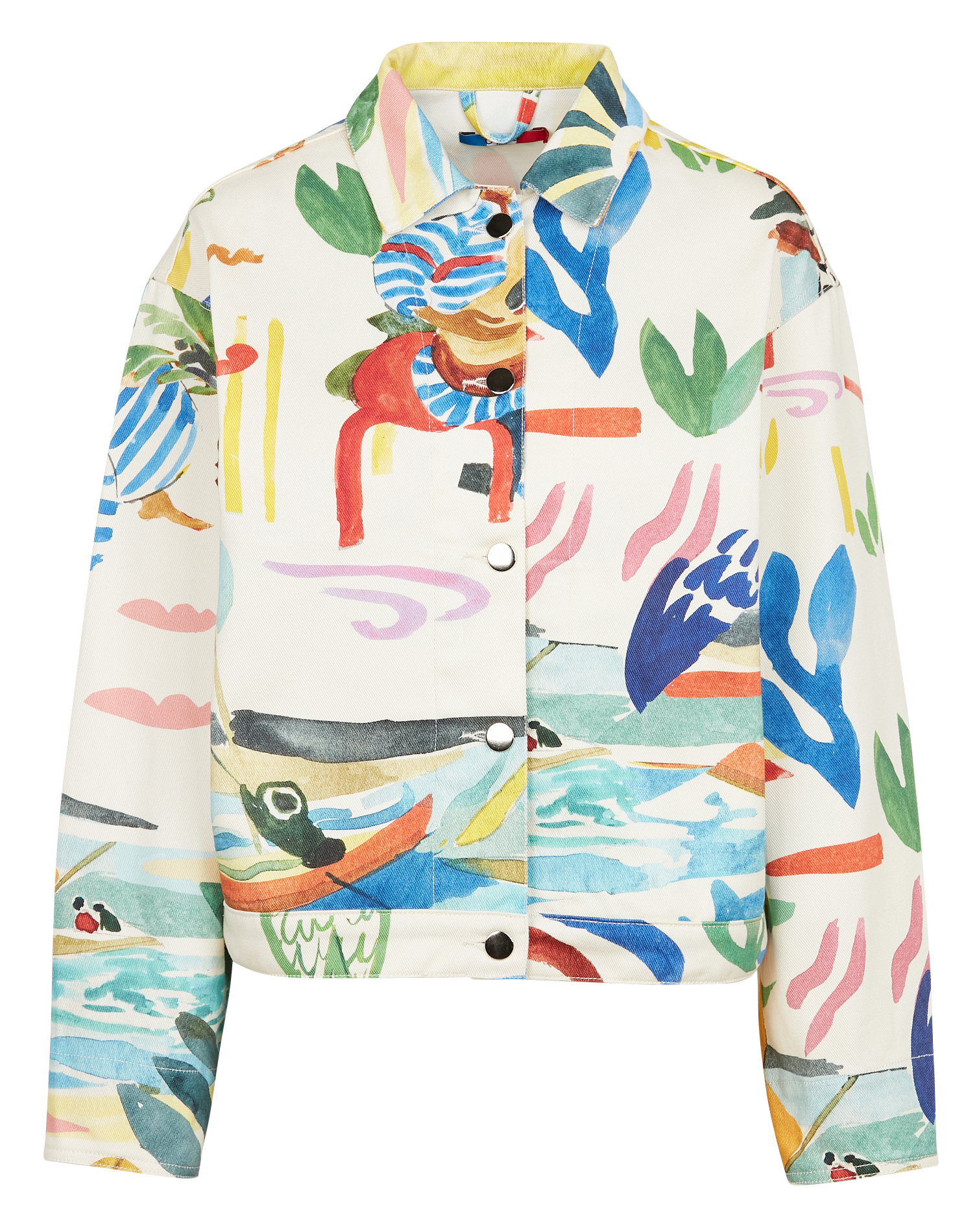 Jeansjacke aus Baumwolle mit Print G.KERO Mehrfarbig