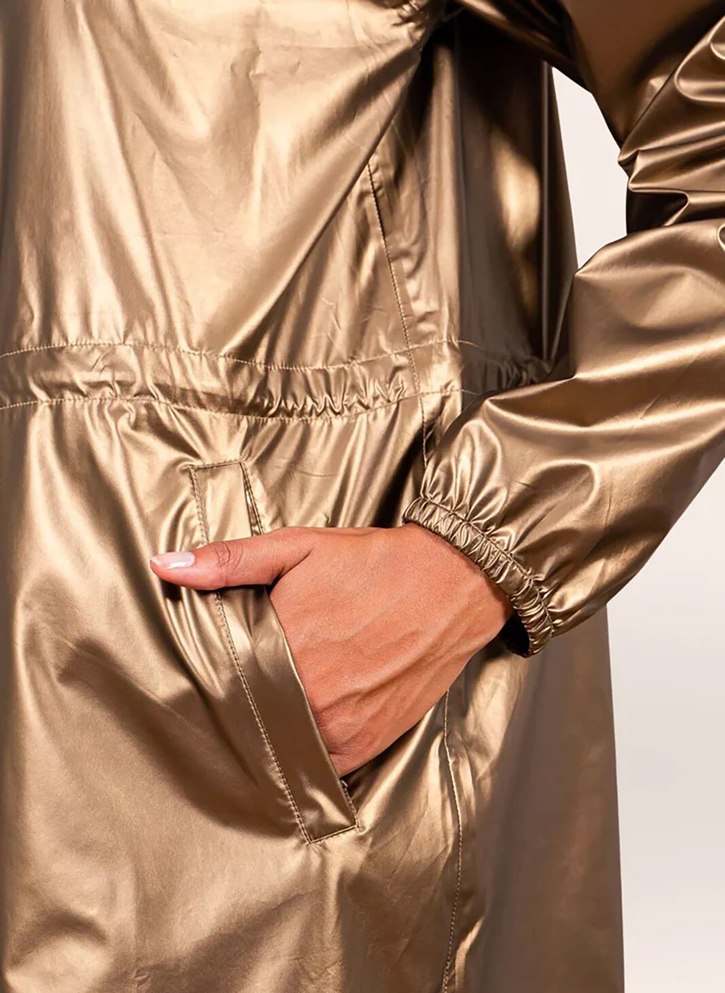 Imperméable à capuche métallisé  FLOTTE Doré