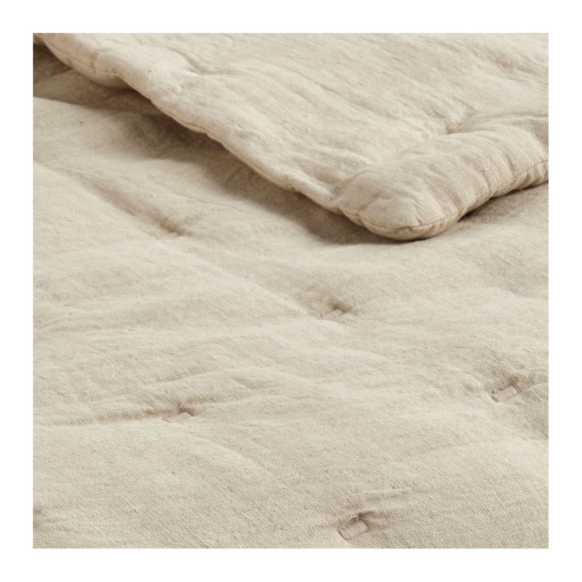 Couvre-lit chloé en lin lavé - 230 x 180 cm - naturel BLANC D'IVOIRE Beige