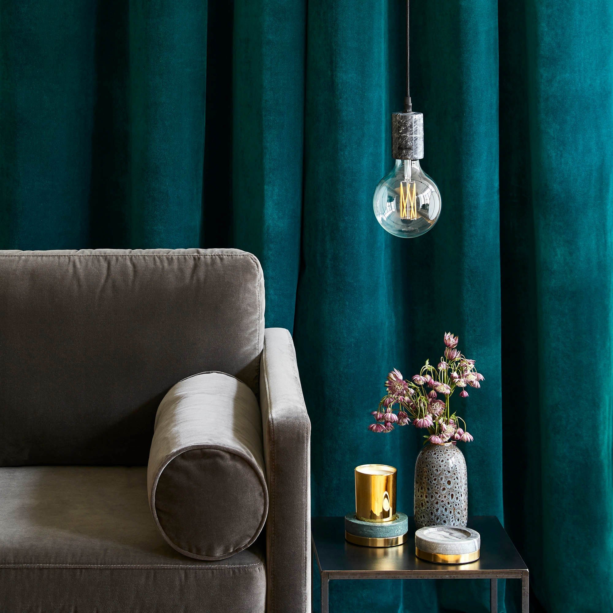 Pleated ribbon curtain MADURA Blue