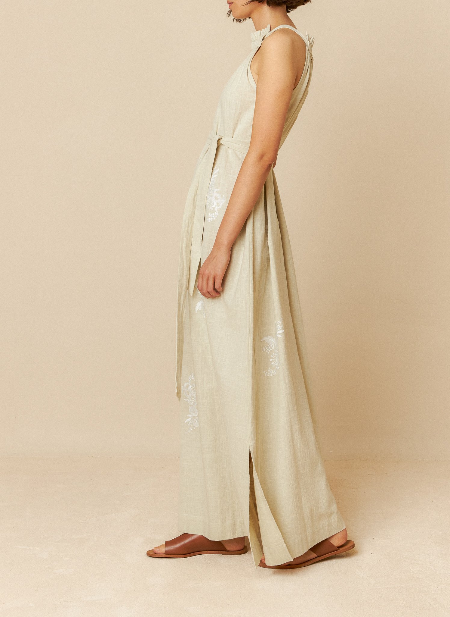 Long embroidered cotton dress INDI & COLD Blue