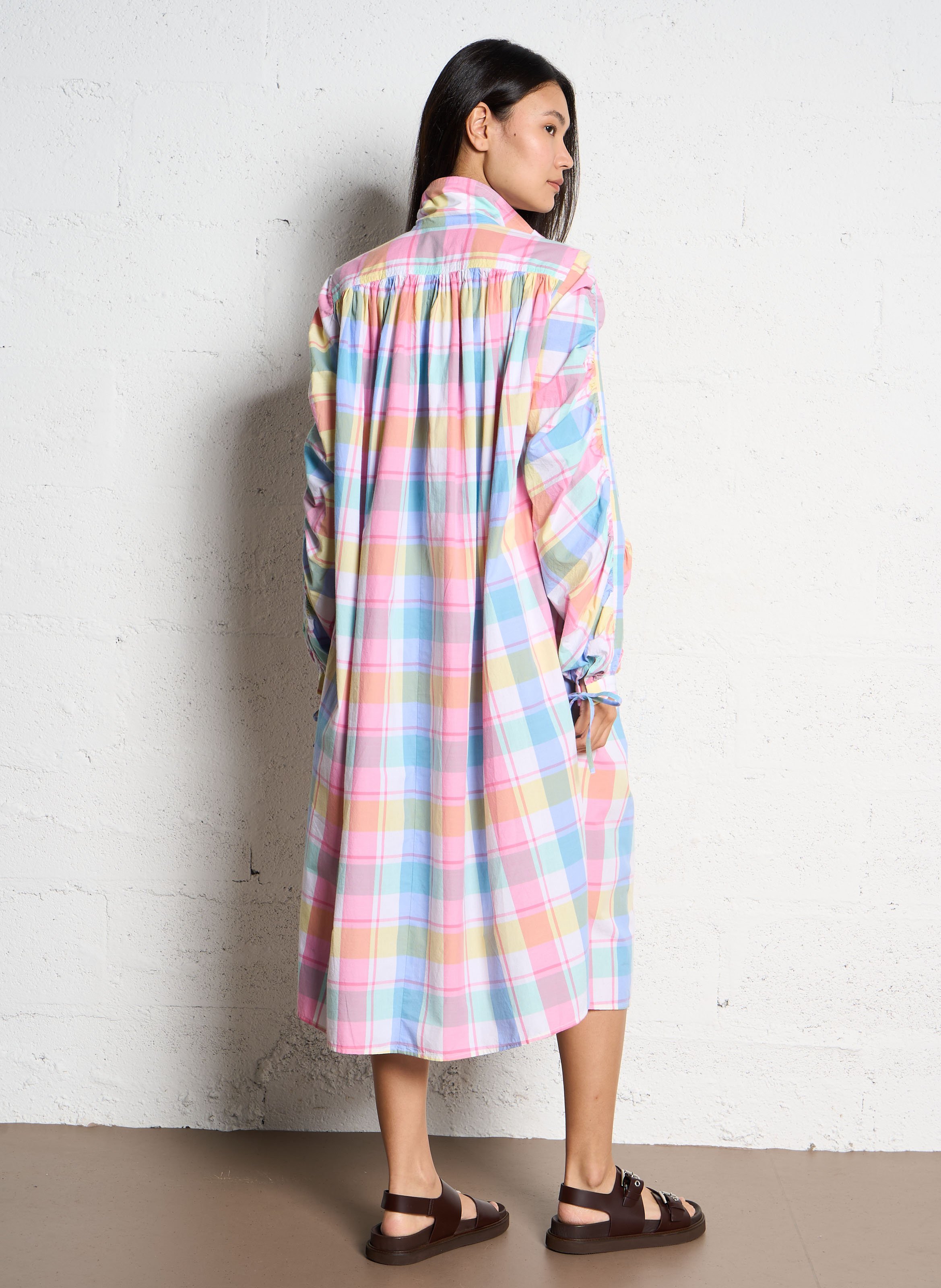 Robe midi imprimée en coton V DE VINSTER Multicolore