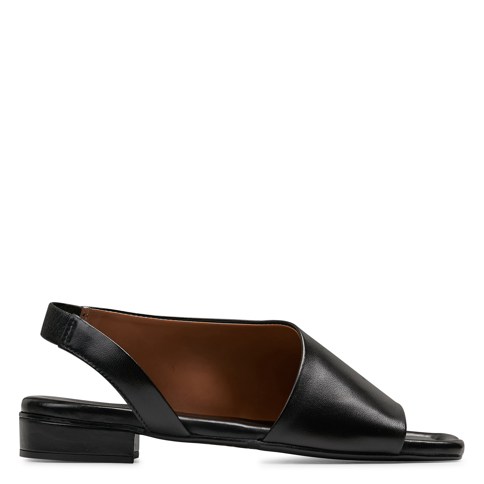 Aouda flat leather sandals BILLI BI Black