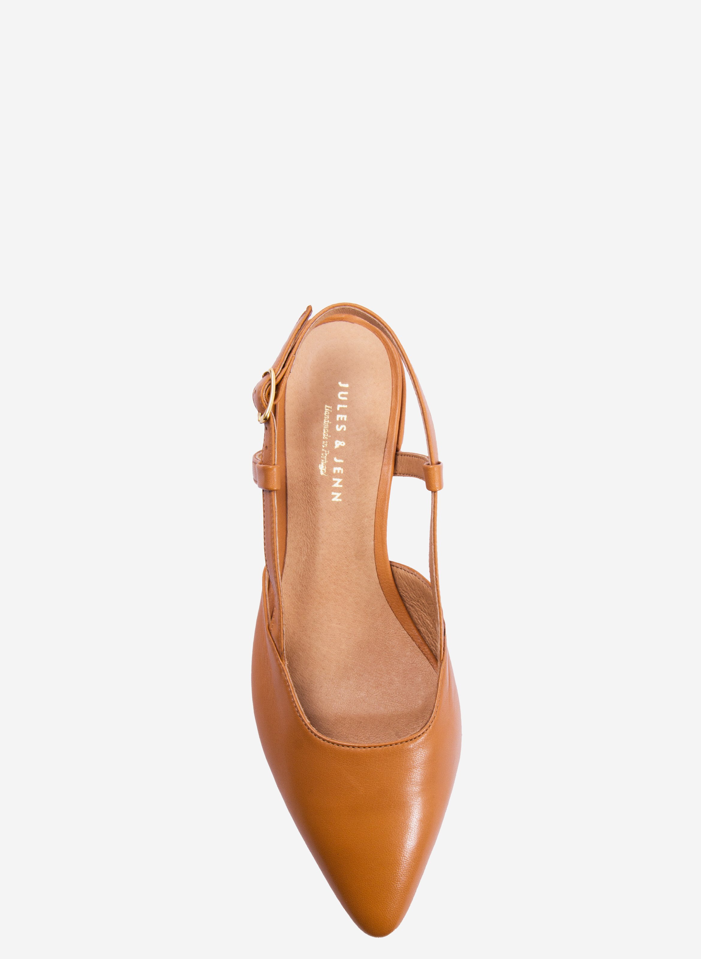 Elise leather slingback JULES & JENN Brown