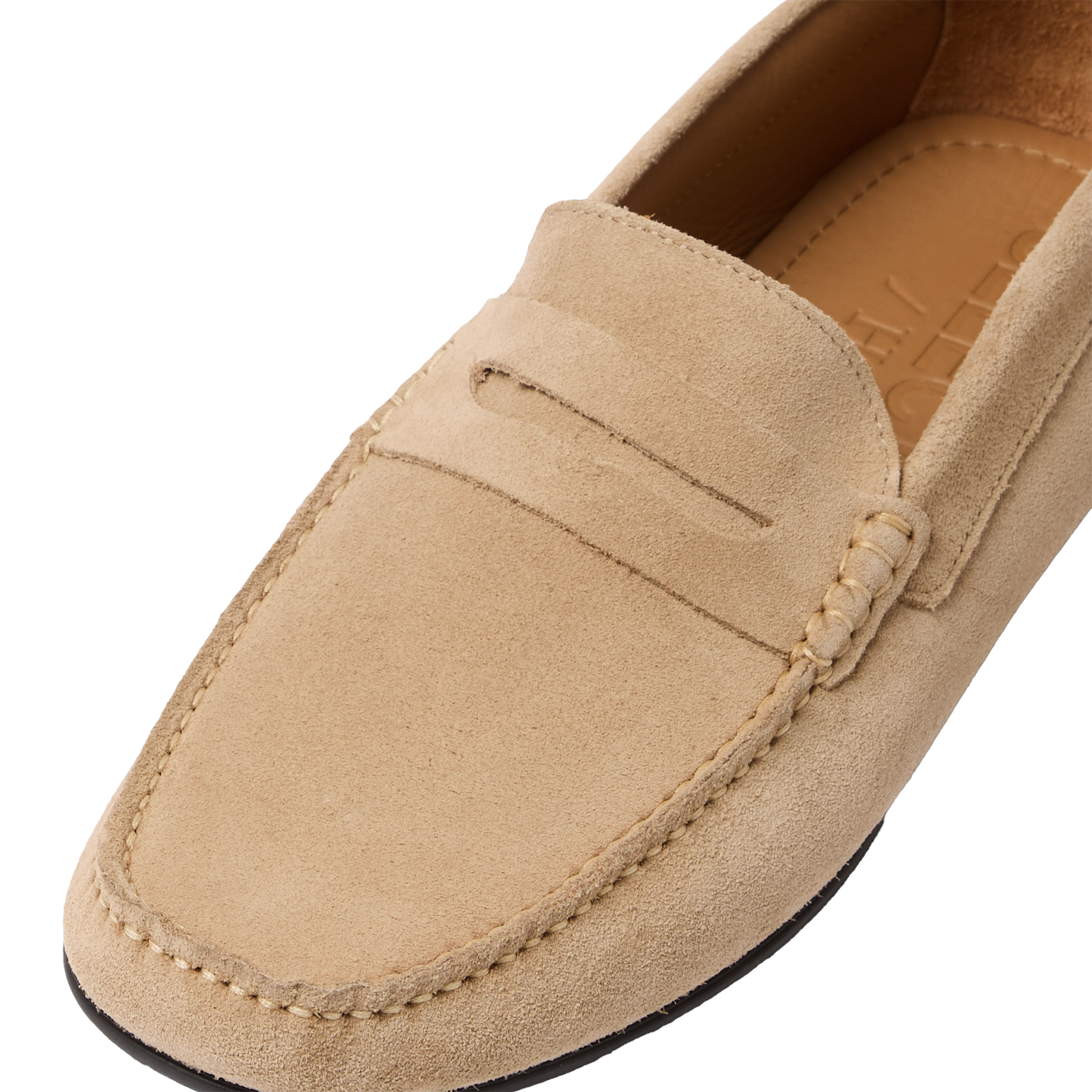 Leather loafers SELECTED Beige