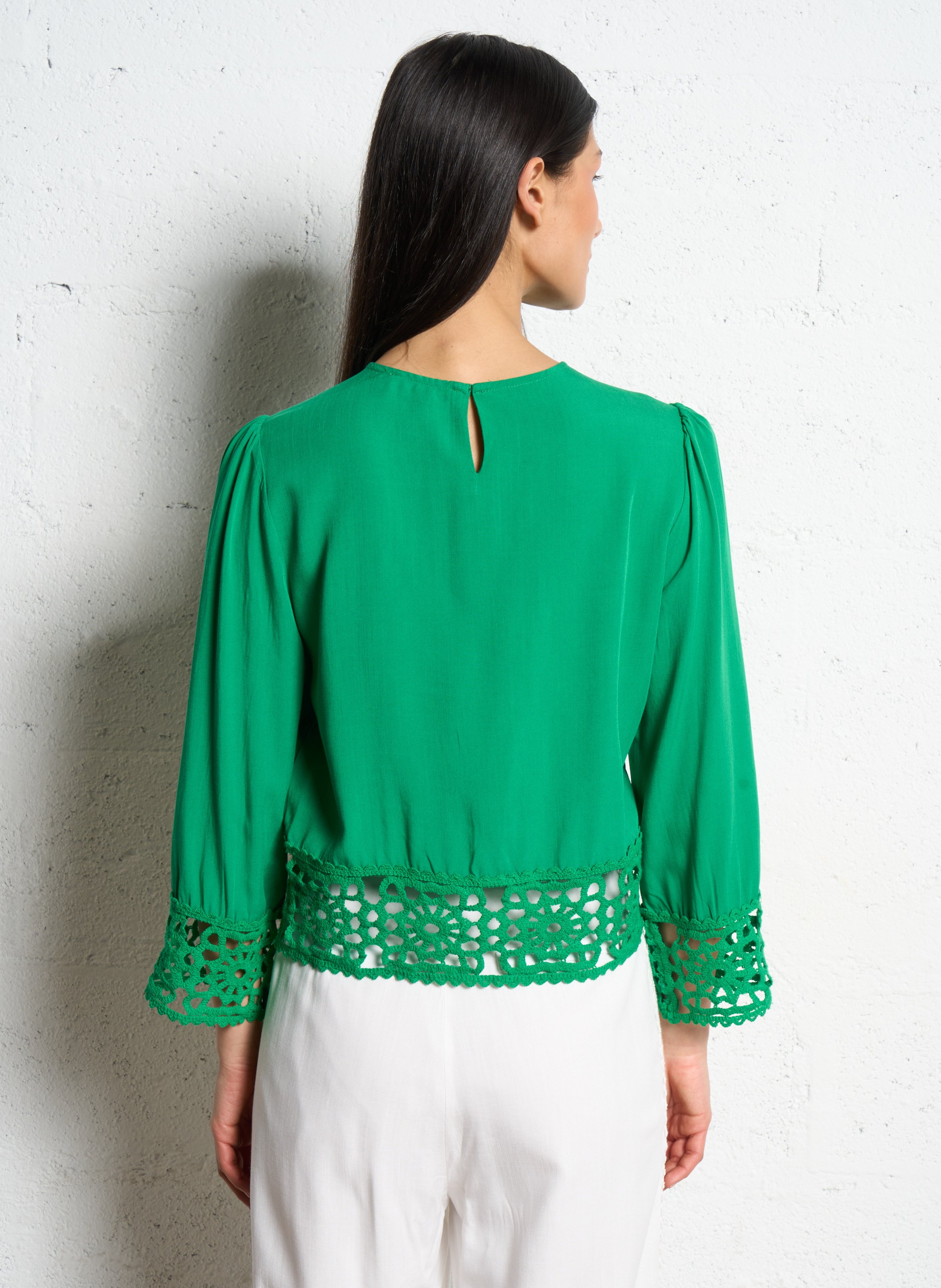 Blouse with round collar LA PETITE ETOILE Green