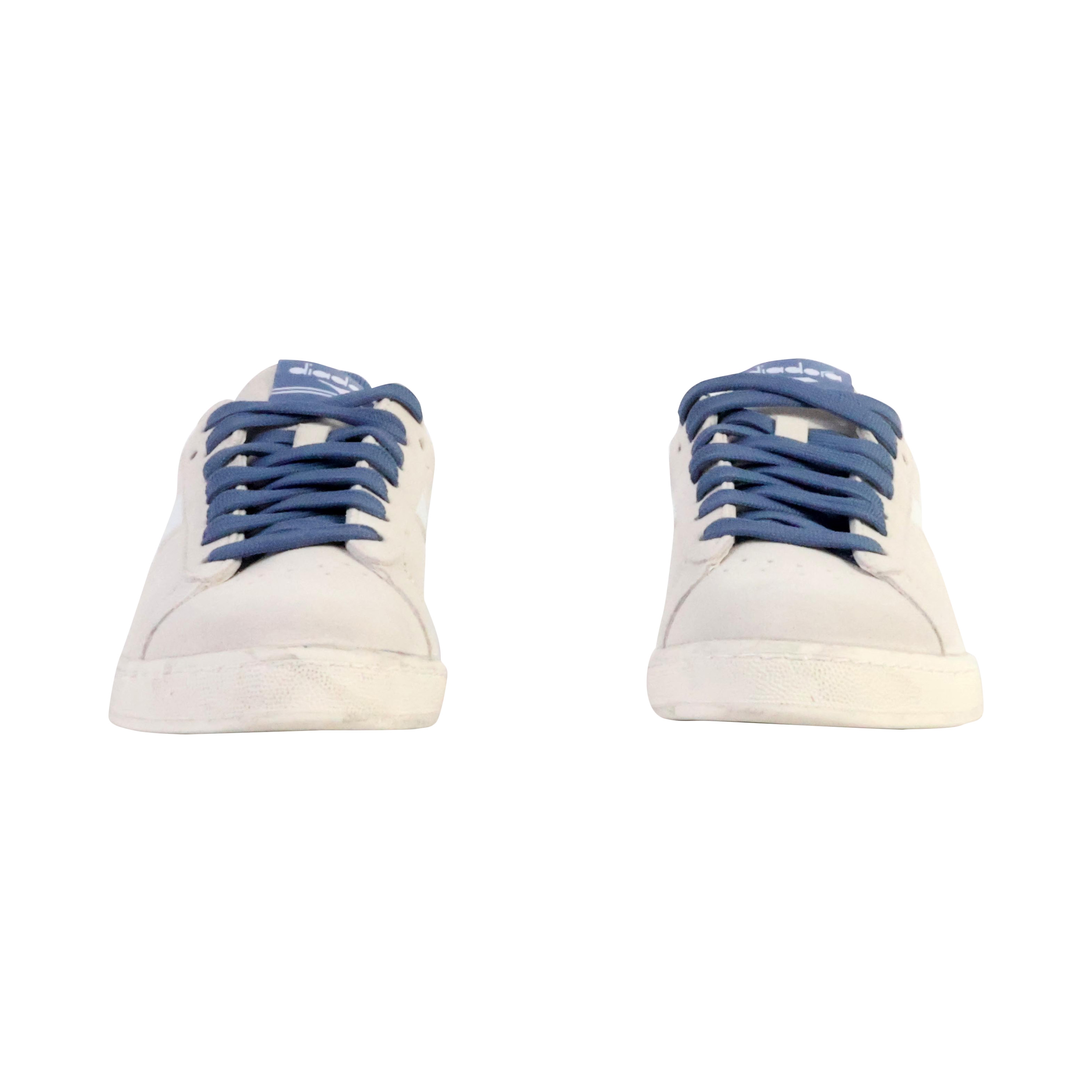 Waxed suede leather low-top sneakers DIADORA White