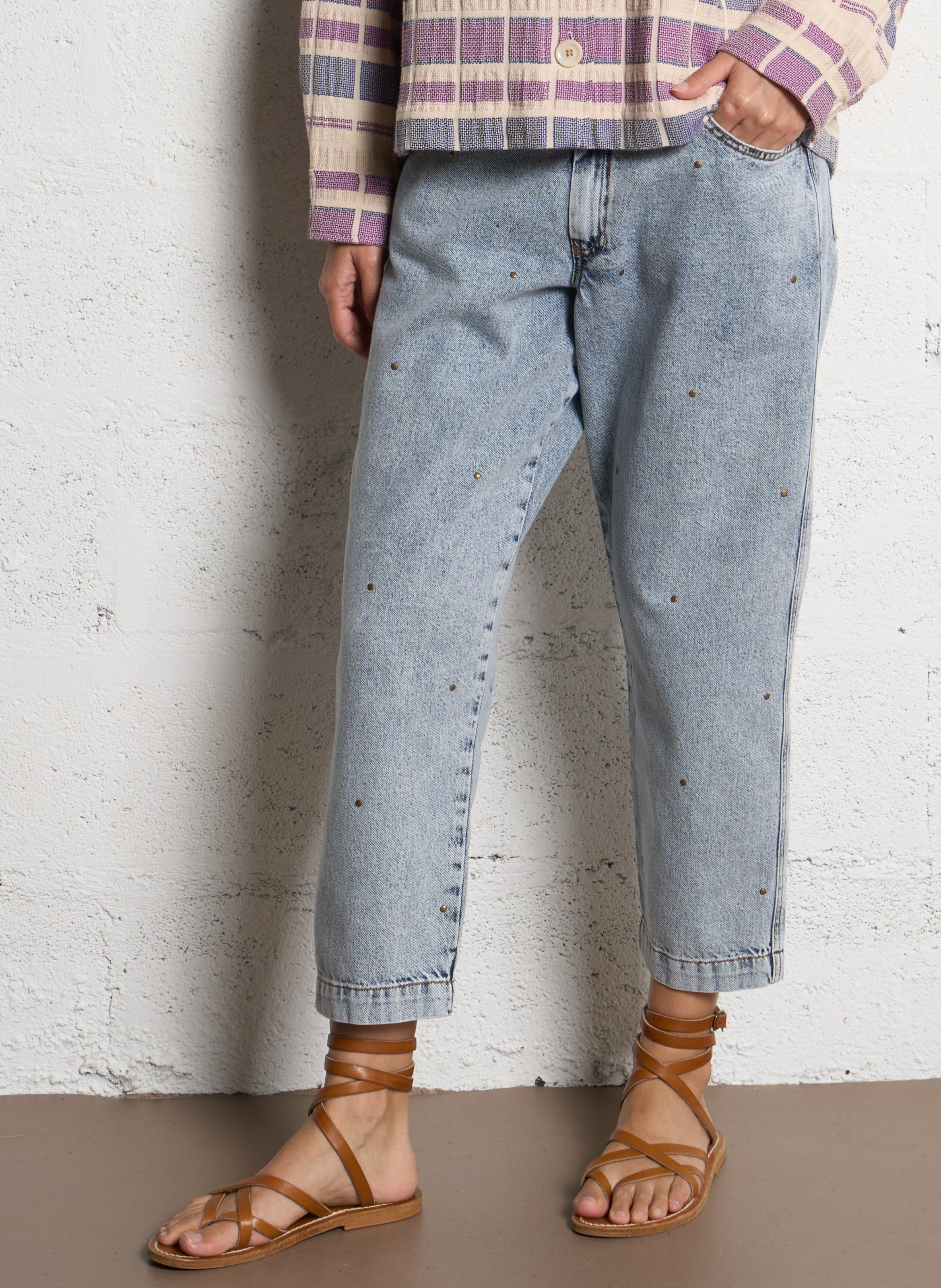 Jean large en coton  TINSELS Bleu