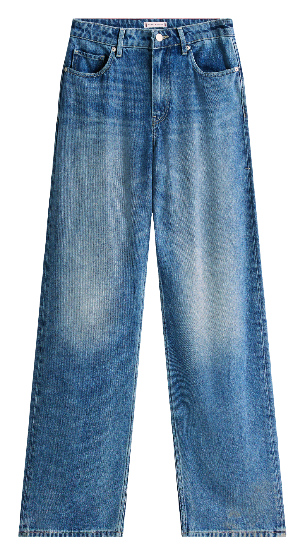 Jean droit délavé TOMMY HILFIGER Bleu