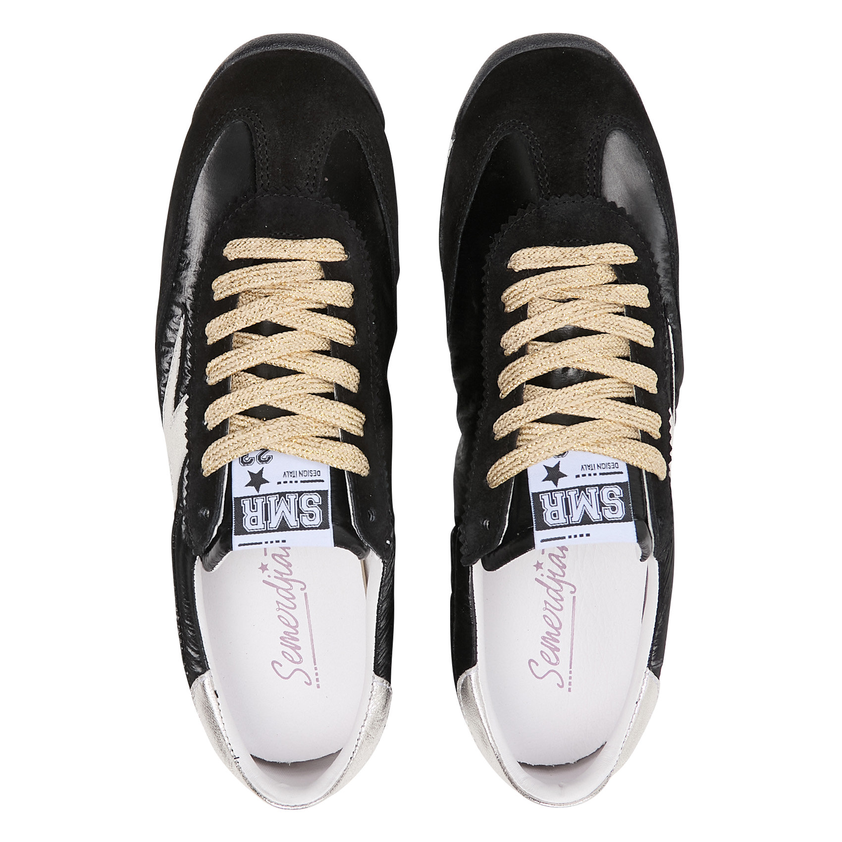 Baskets basses en cuir mélangé SEMERDJIAN - SMR Noir