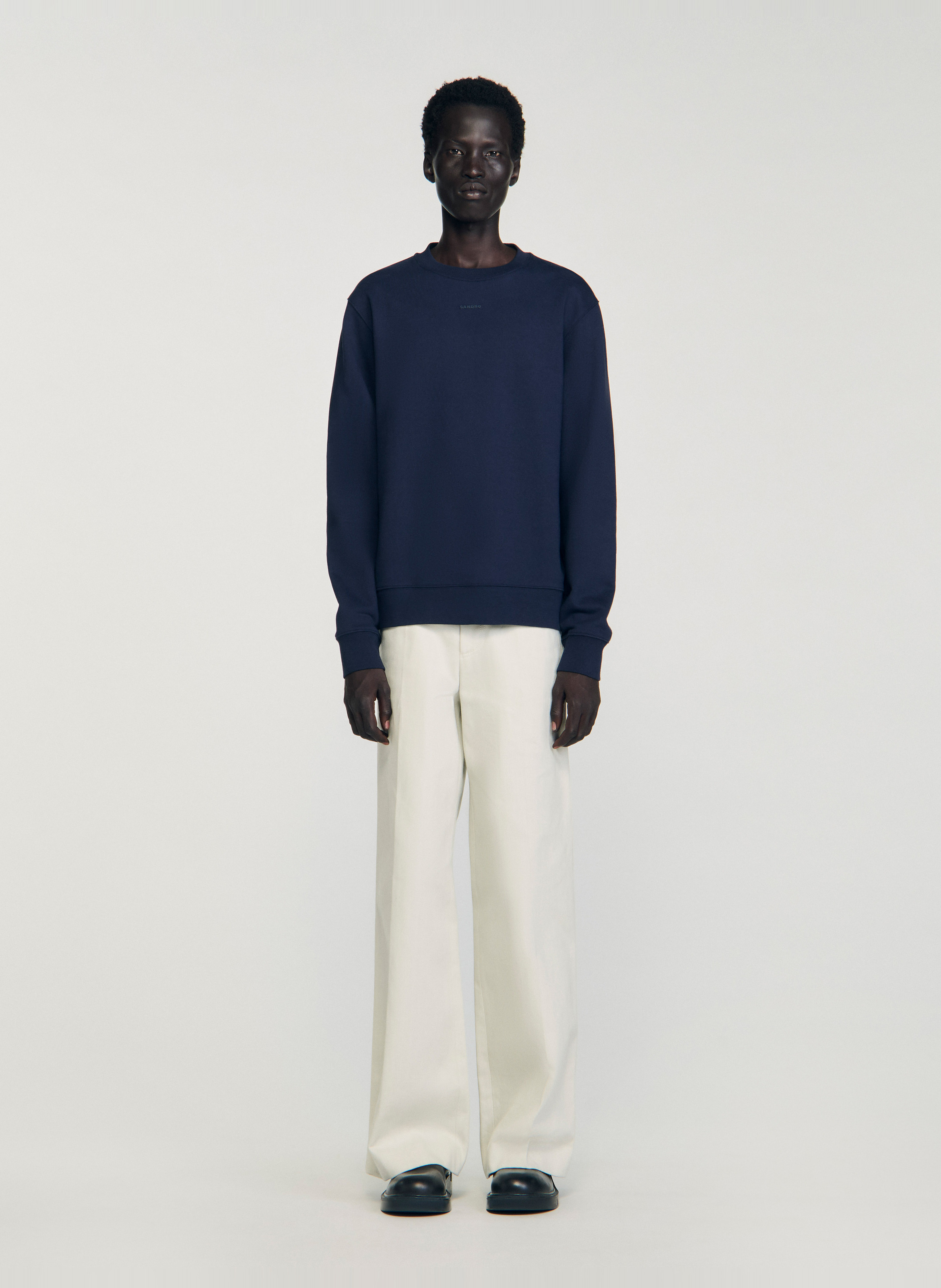 Geborduurd katoenen sweatshirt SANDRO Blauw